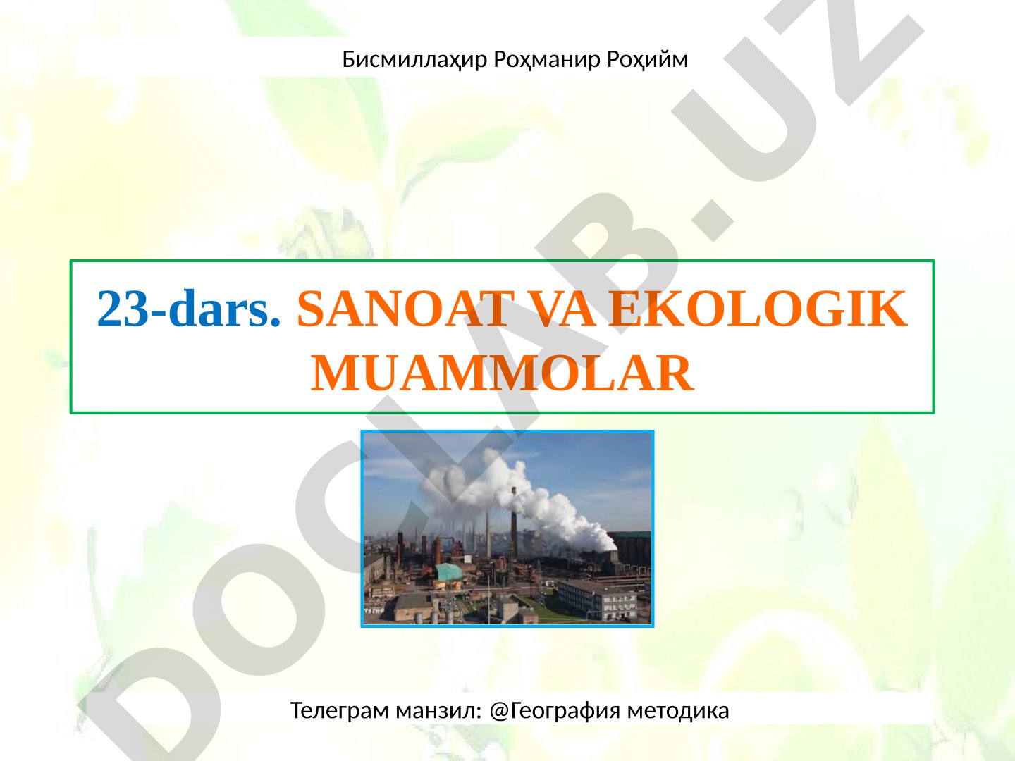 Sanoat va ekologik muammolar