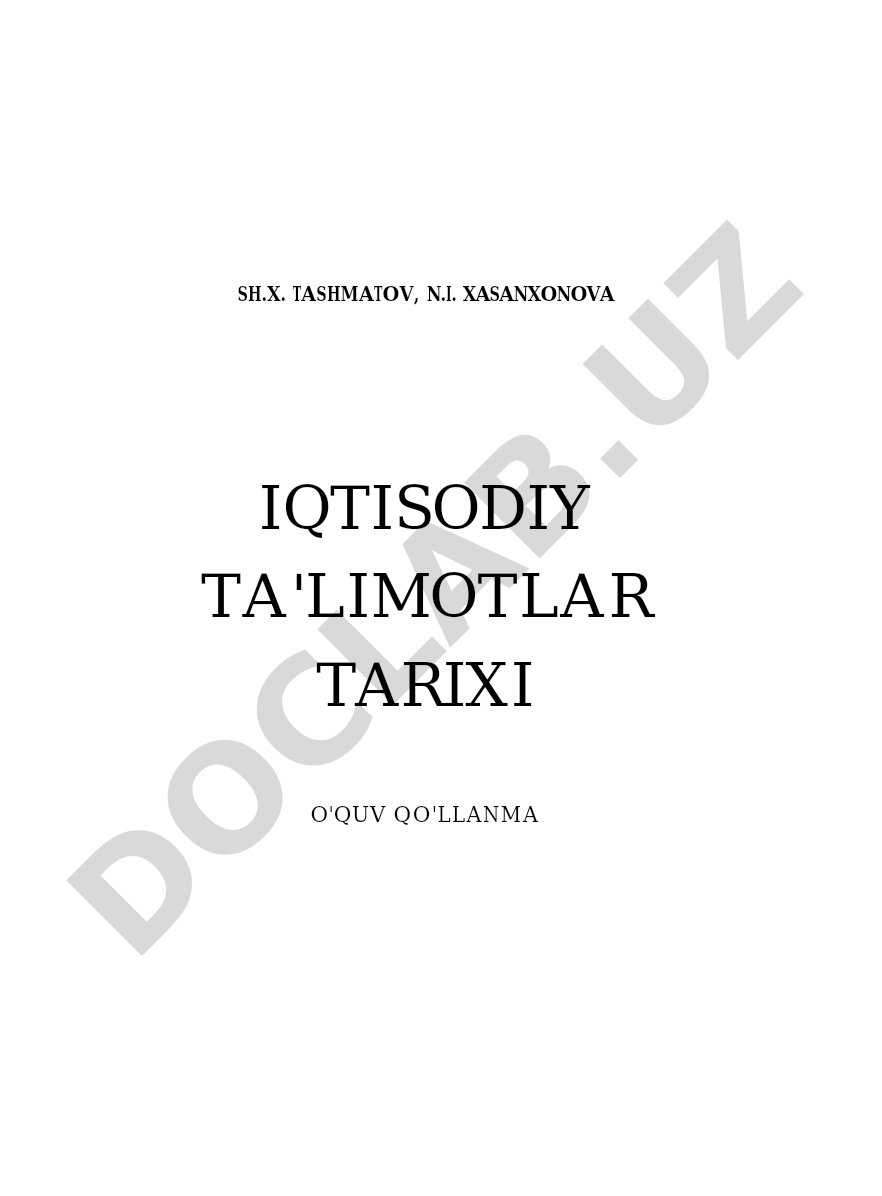 Iqtisodiy ta'limotlar tarixi