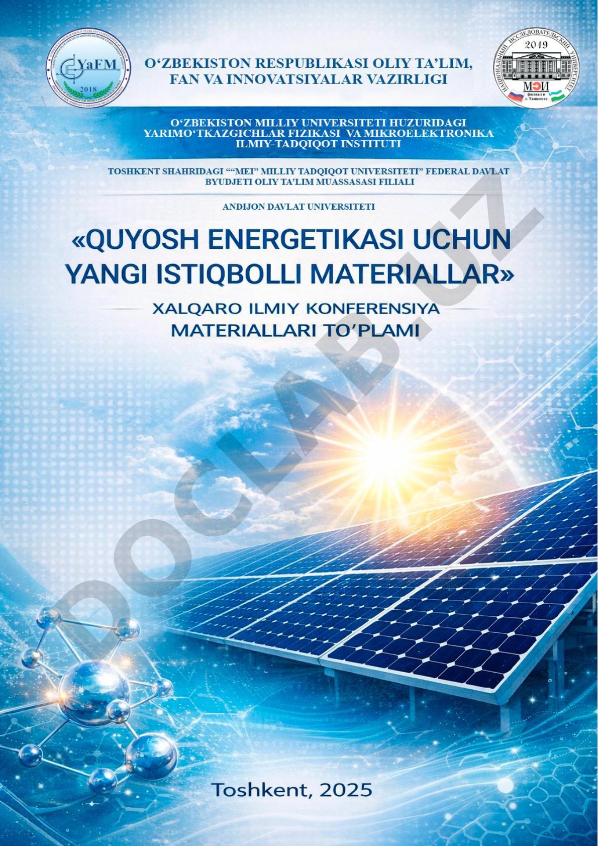 QUYOSH ENERGETIKASI UCHUN YANGI ISTIQBOLLI MATERIALLAR