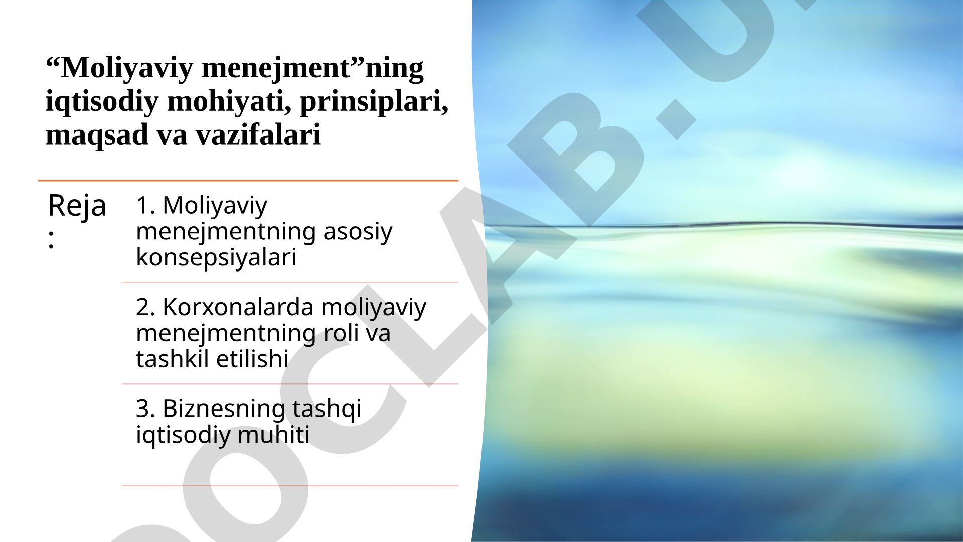 Moliyaviy menejmentning asosiy konsepsiyalari 2