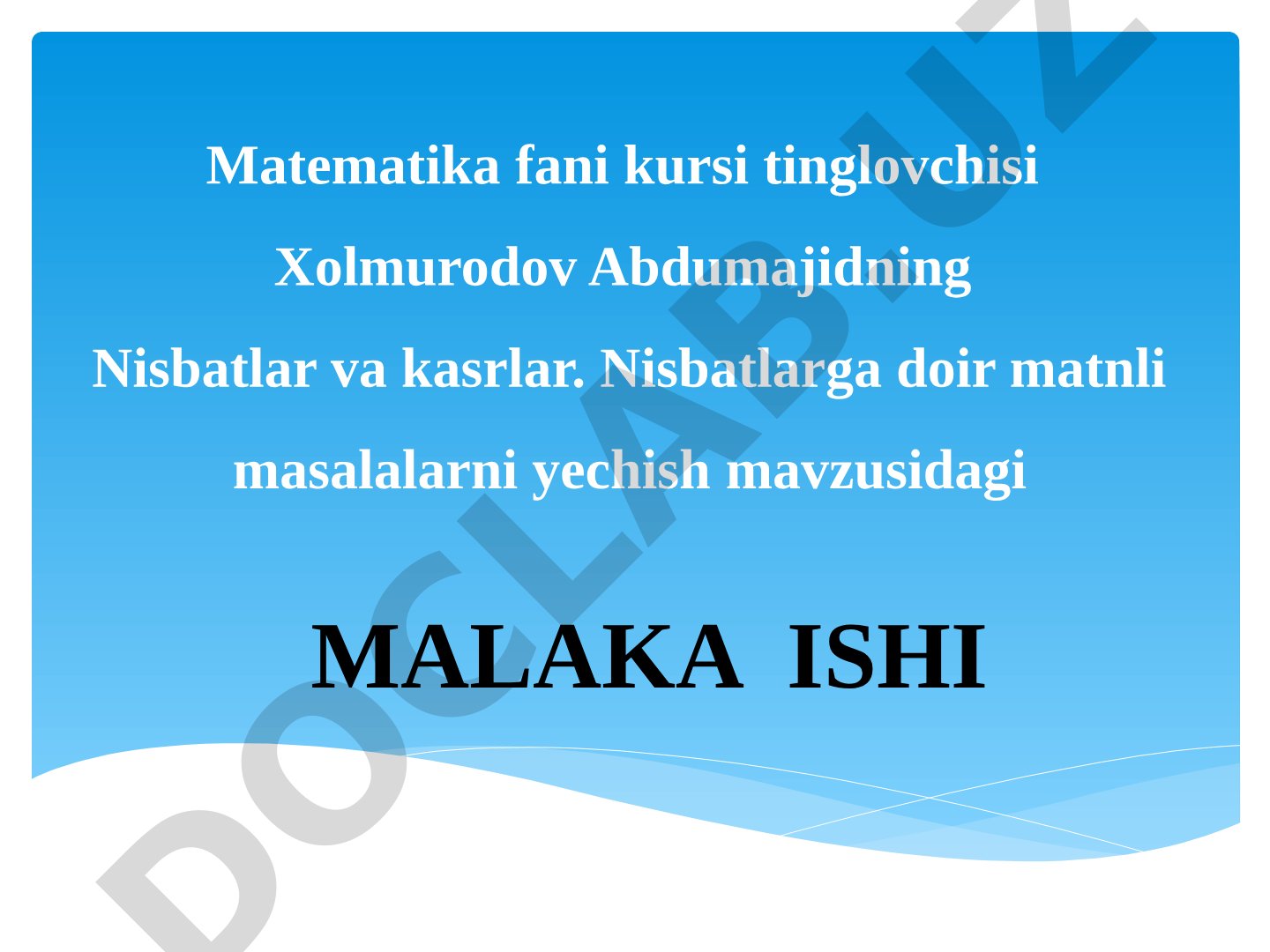 Nisbatlar va kasrlar. Nisbatlarga doir matnli masalalarni yechish