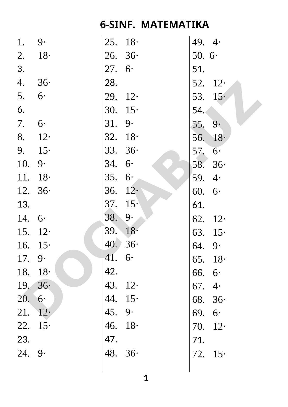 6-SINF. MATEMATIKA