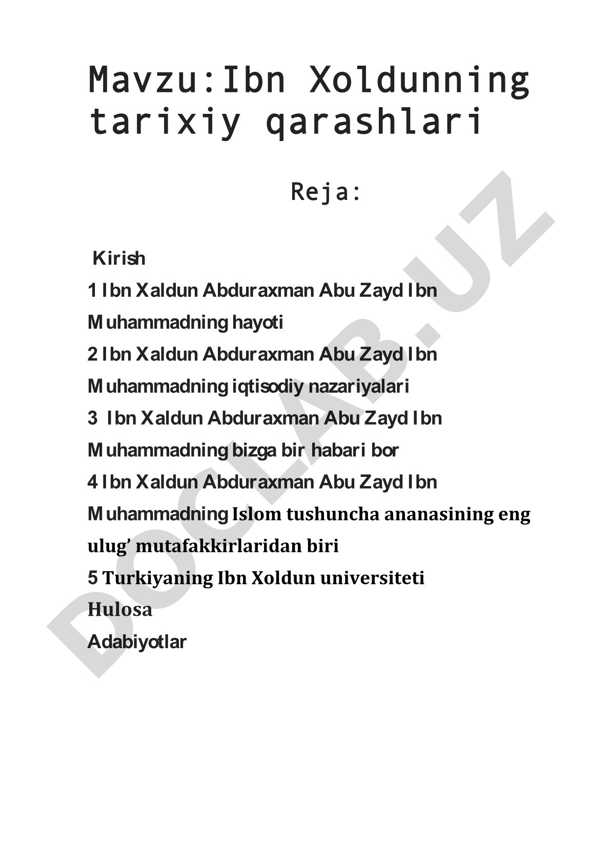 Ibn Xoldunning tarixiy qarashlari