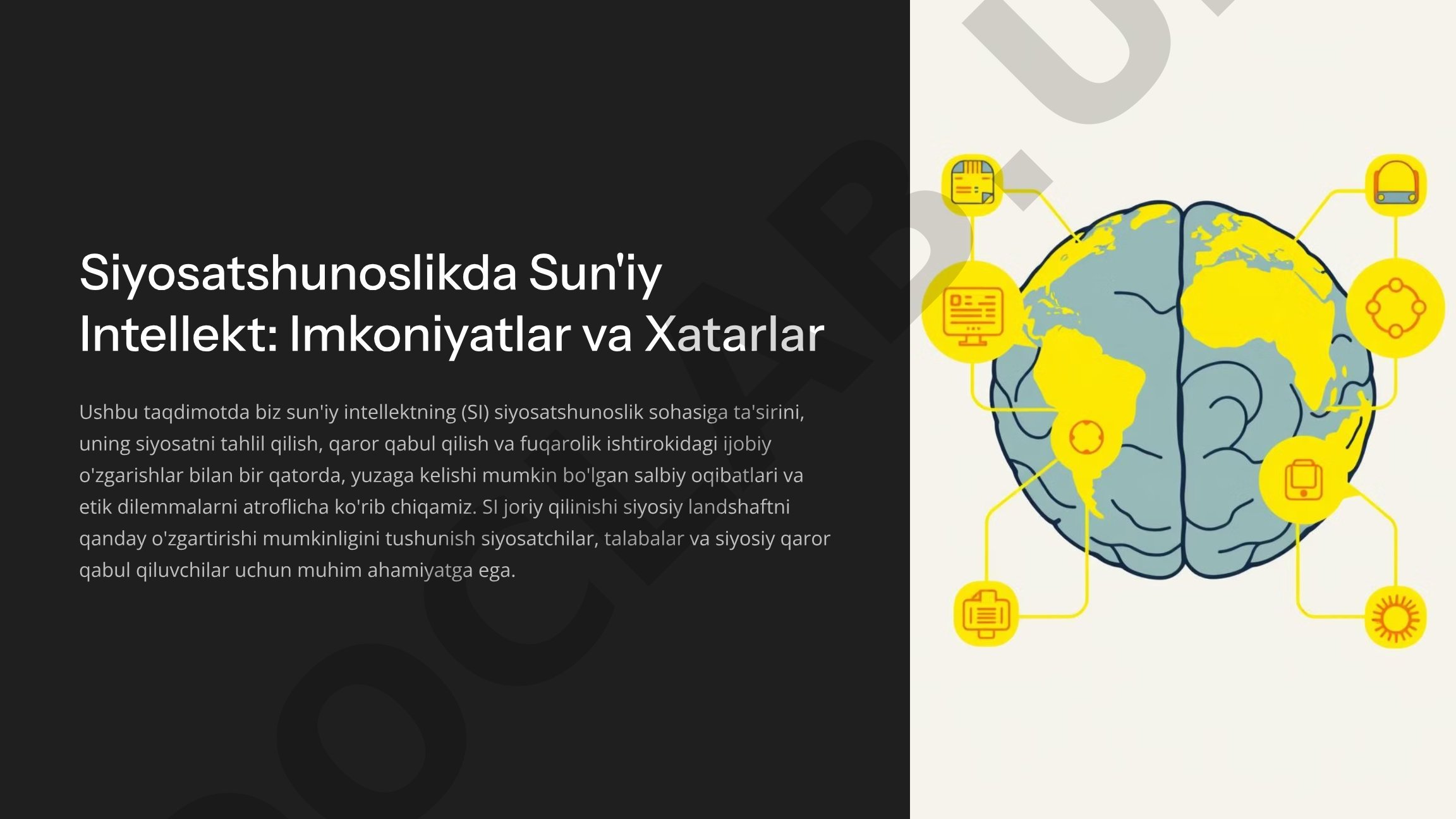 Siyosatshunoslikda Sun'iy Intellekt: Imkoniyatlar va Xatarlar