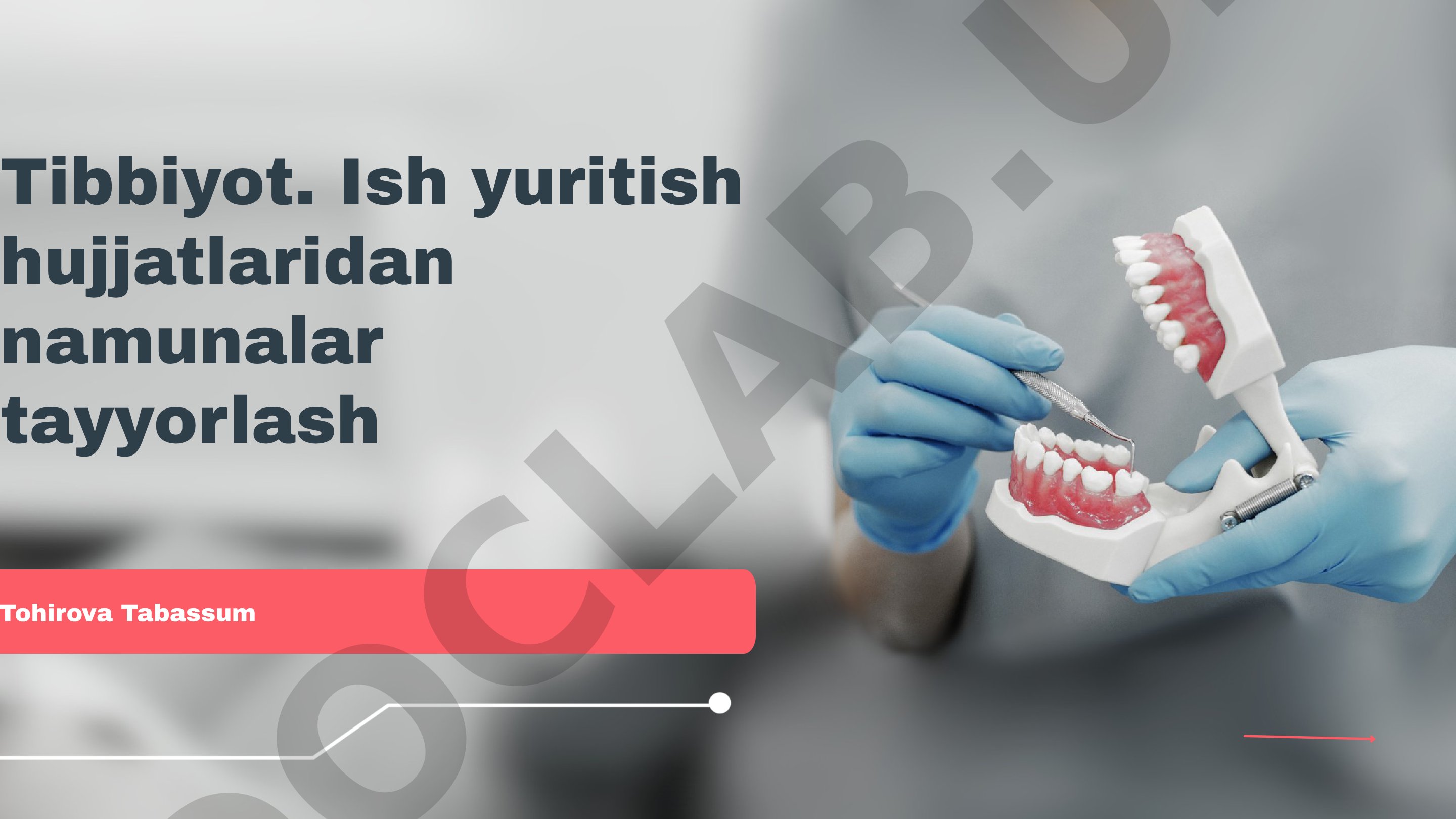 Tibbiyot. Ish yuritish hujjatlaridan namunalar tayyorlash
