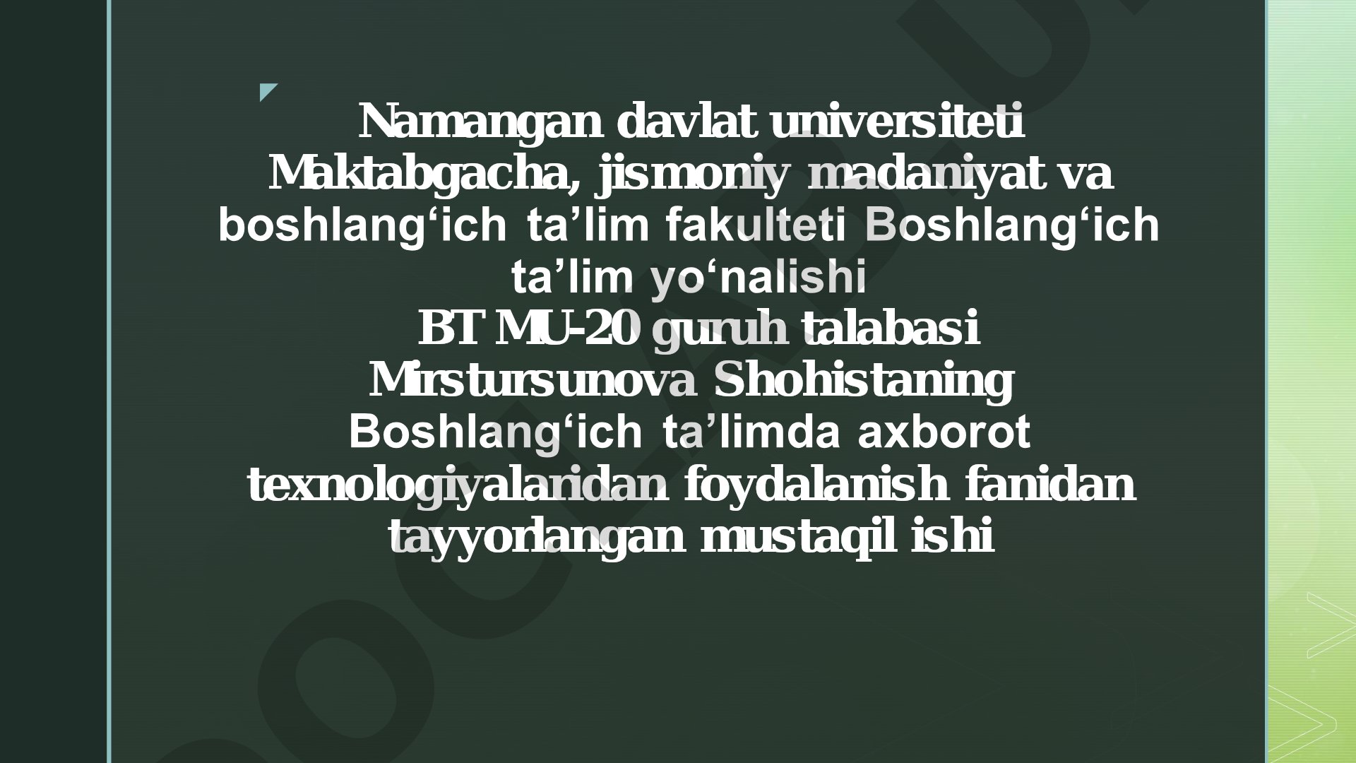 Qog'ozdan ko'rgazmali qurollar yasashni o'rgatishda axborot texnologiyalaridan foydalanish