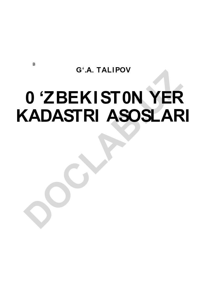 O'zbekiston yer kadastri asoslari