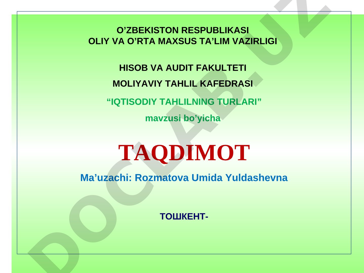 Iqtisodiy tahlilning turlari