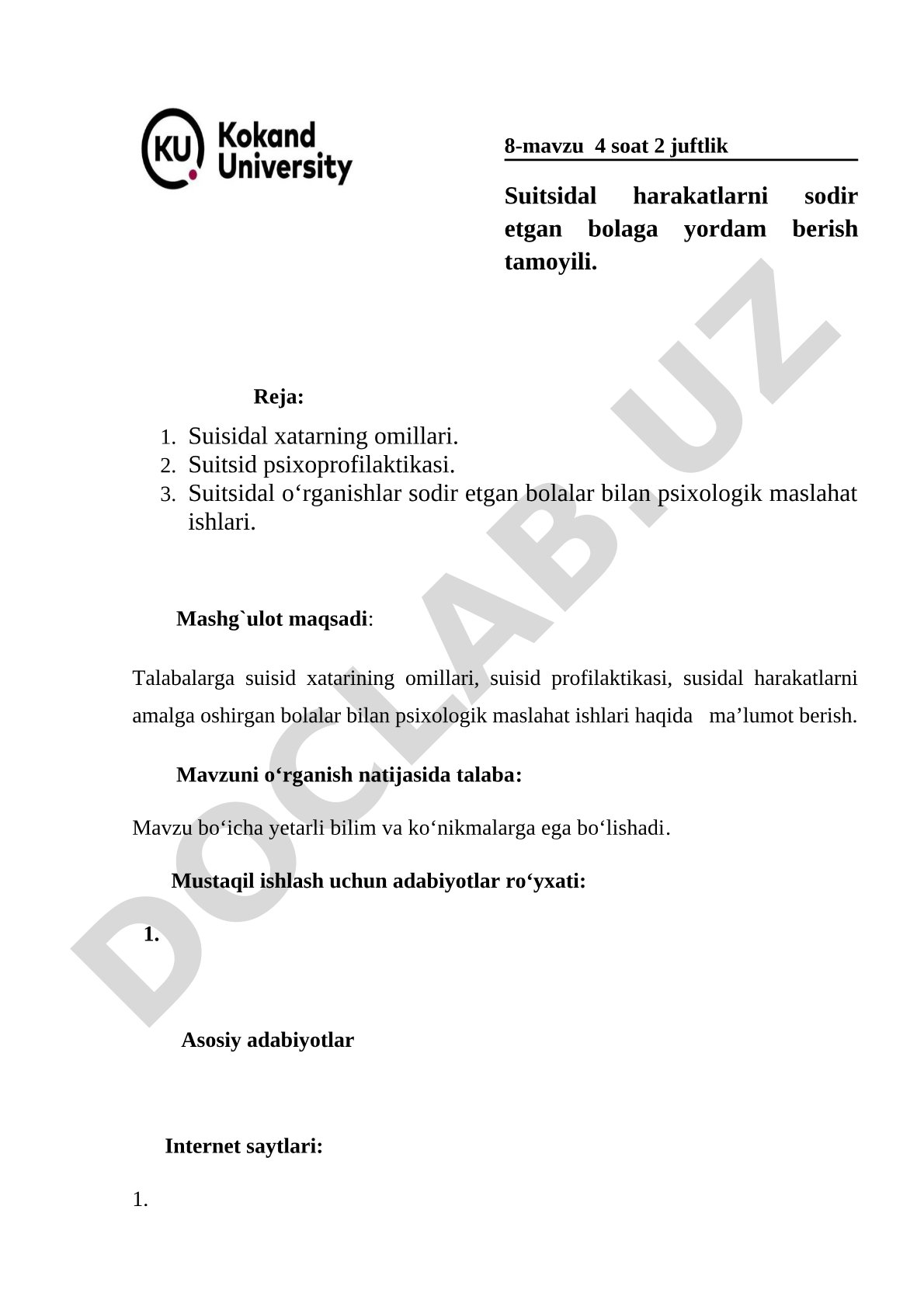 Suitsidal harakatlarni sodir etgan bolaga yordam berish tamoyili