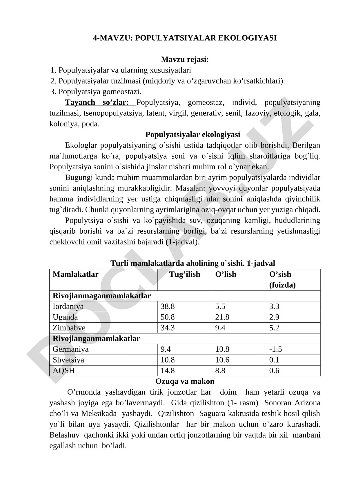 Populyatsiyalar ekologiyasi