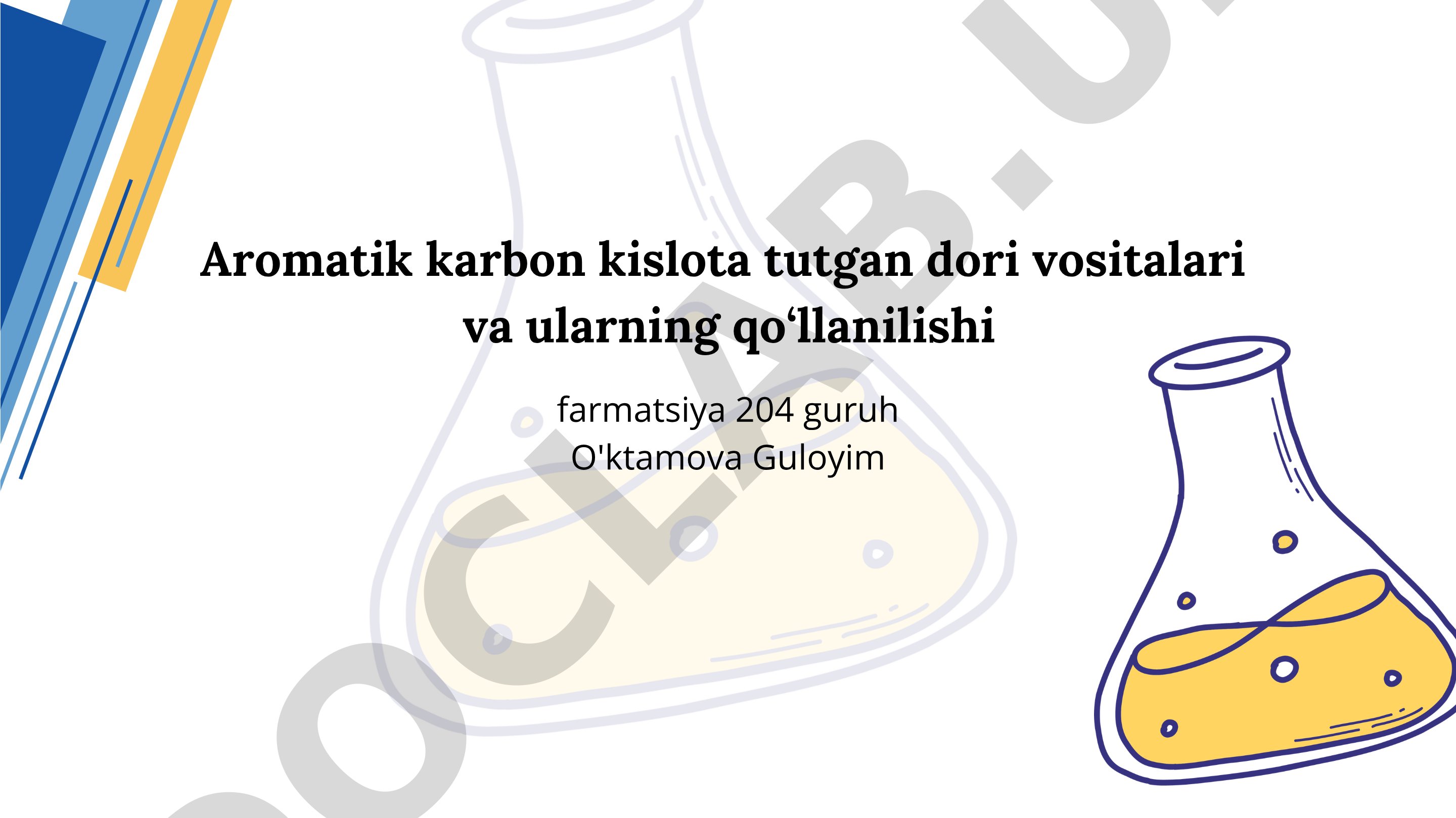 Aromatik karbon kislota tutgan dori vositalari va ularning qo'llanilishi