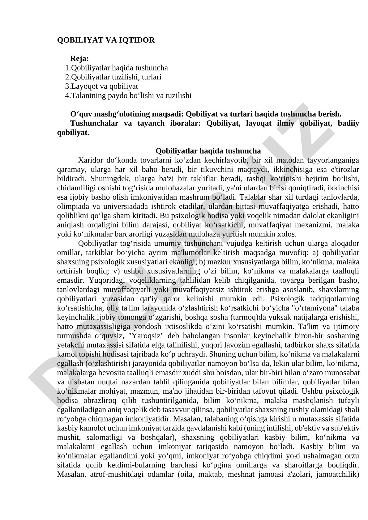 Qobiliyat va iqtidor