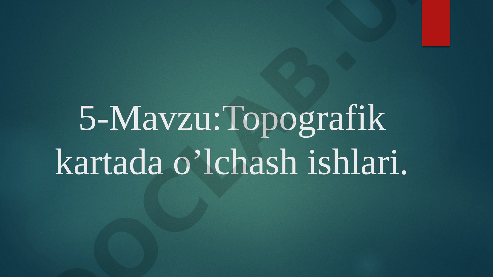 Topografik kartada o’lchash ishlari