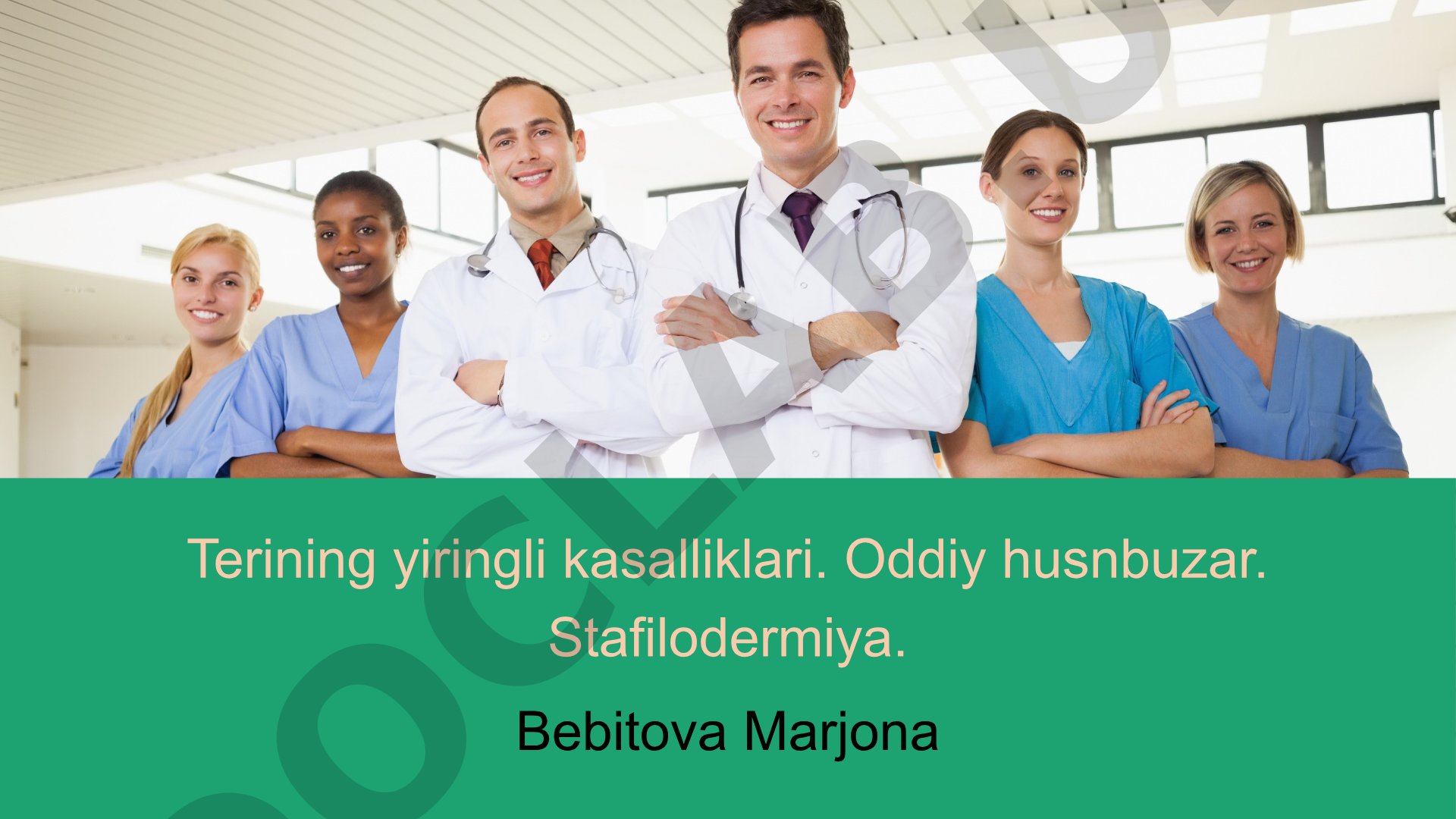 Terining yiringli kasalliklari. Oddiy husnbuzar. Stafilodermiya