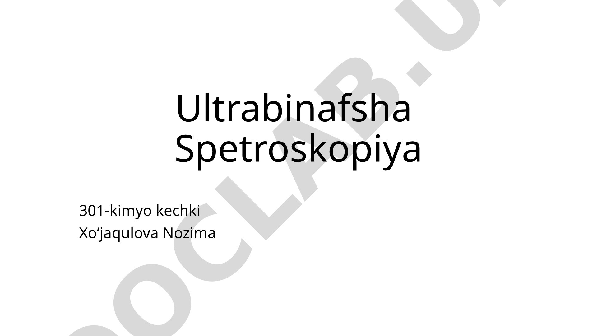 Ultrabinafsha spektroskopiya