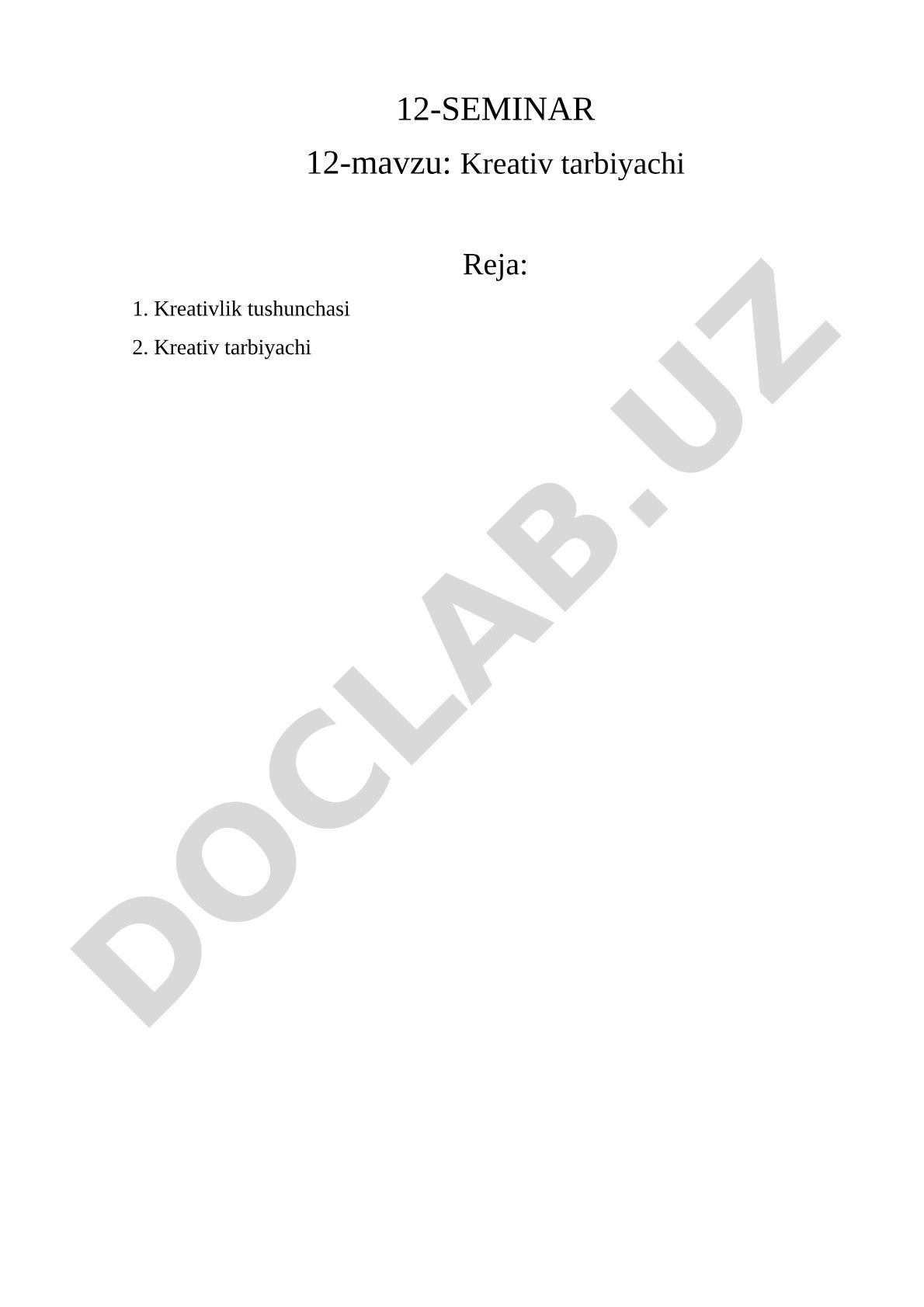 Kreativ tarbiyachi