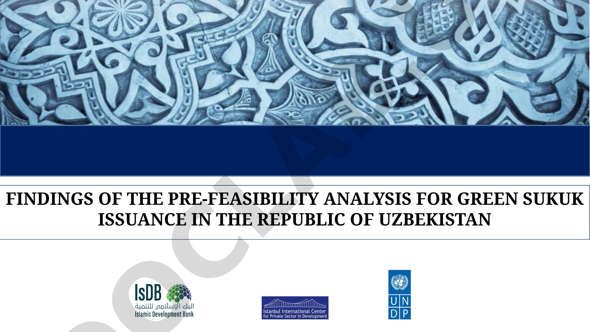 Pre-feasibility analysis for green sukuk issuance in Uzbekistan