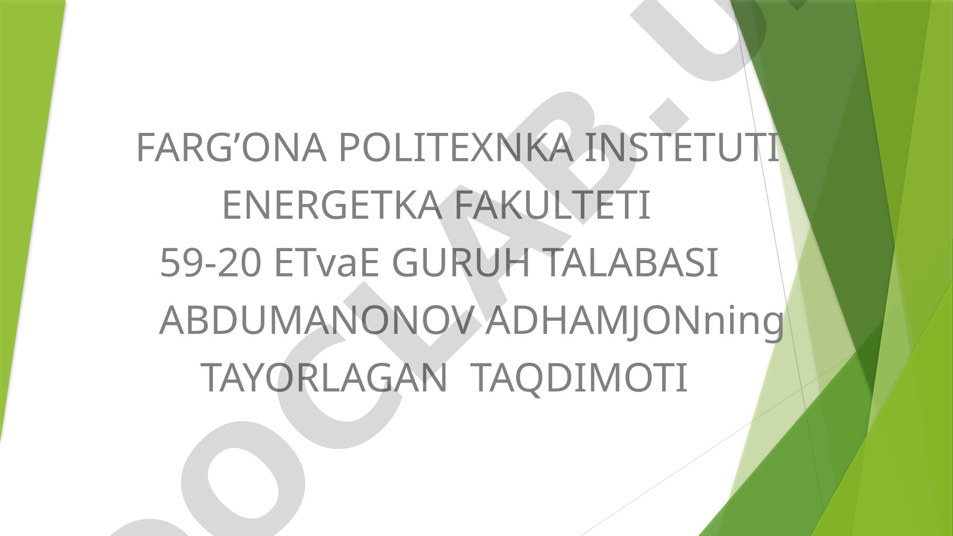 Organik yoqilg'ining asosiy issiqlik texnik ko'rsatkichlari
