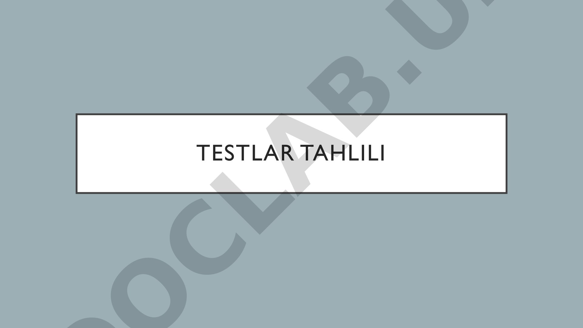 Pedagogik testlar to'plami