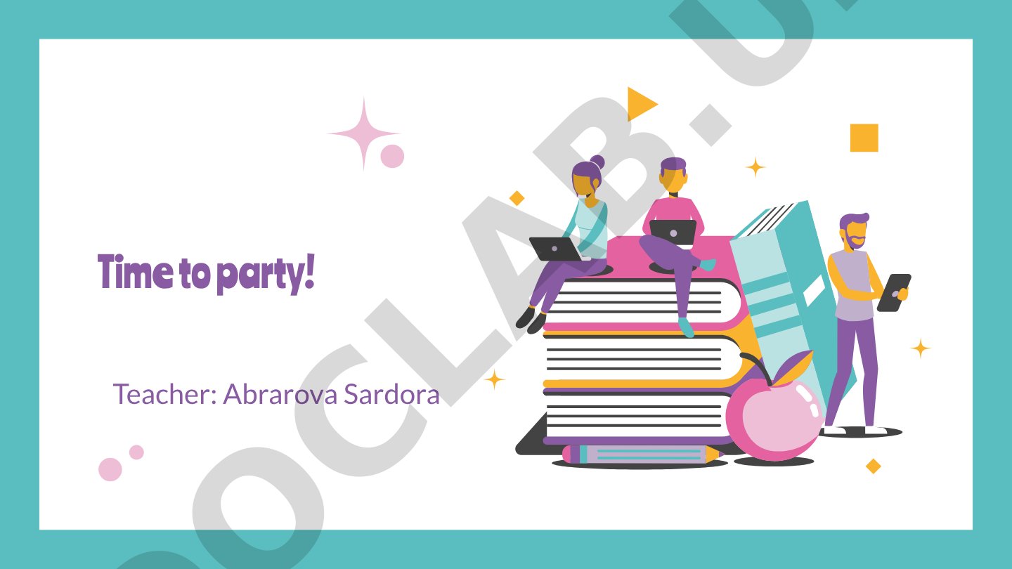 Time to party English lesson activities