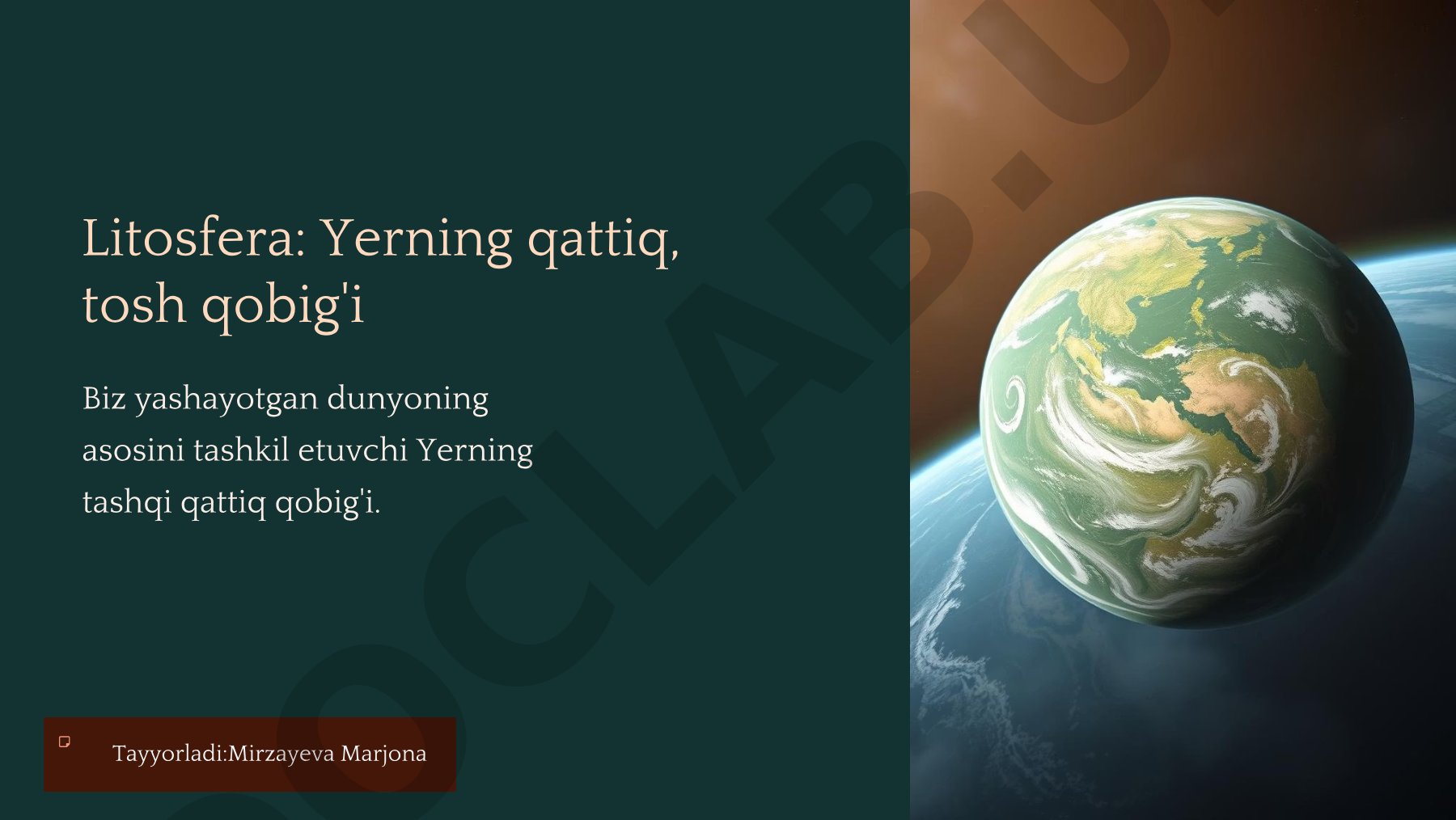 Litosfera: Yerning qattiq, tosh qobig'i