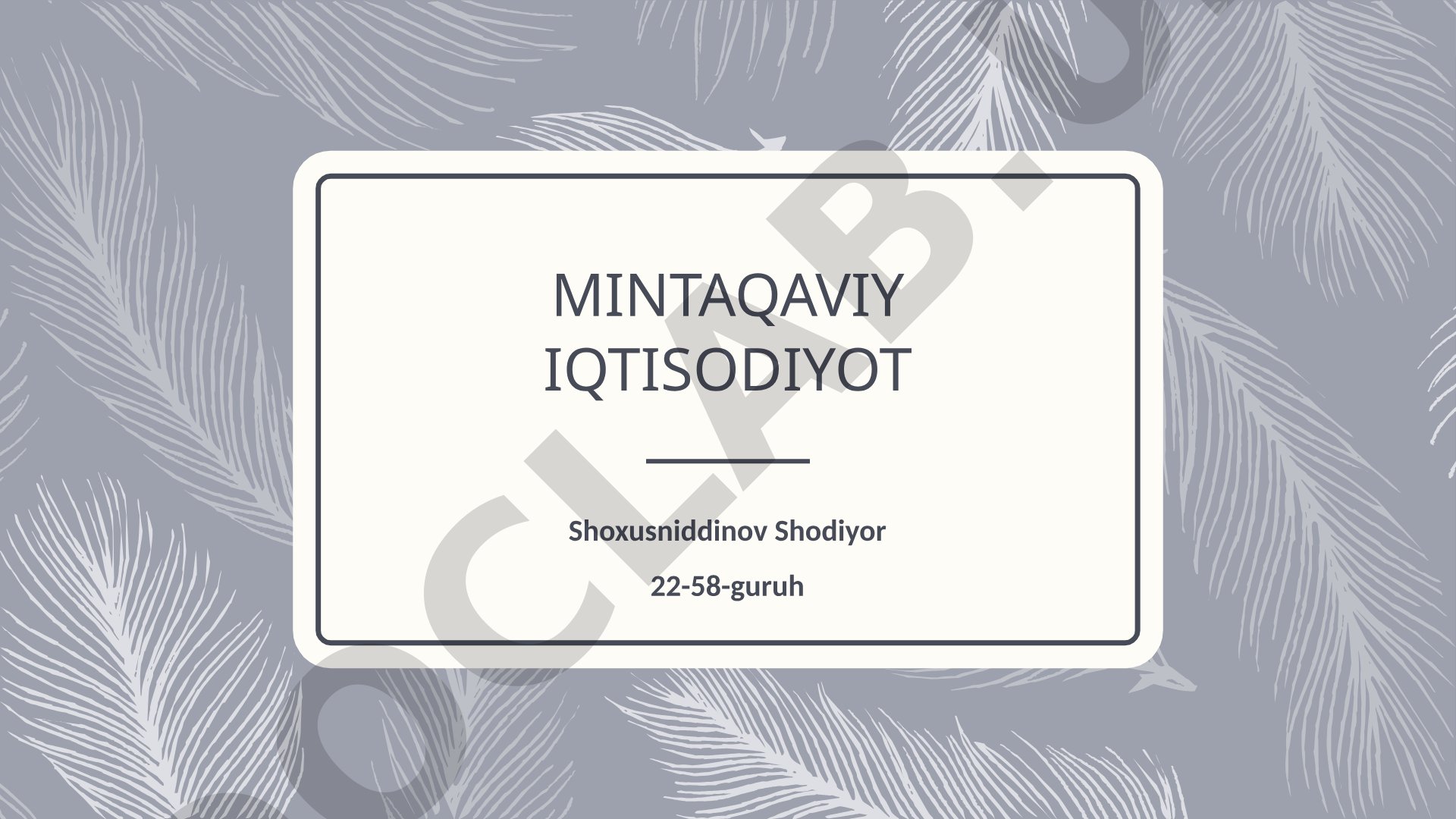 Mintaqaviy iqtisodiy o'sishning nazariy asoslari