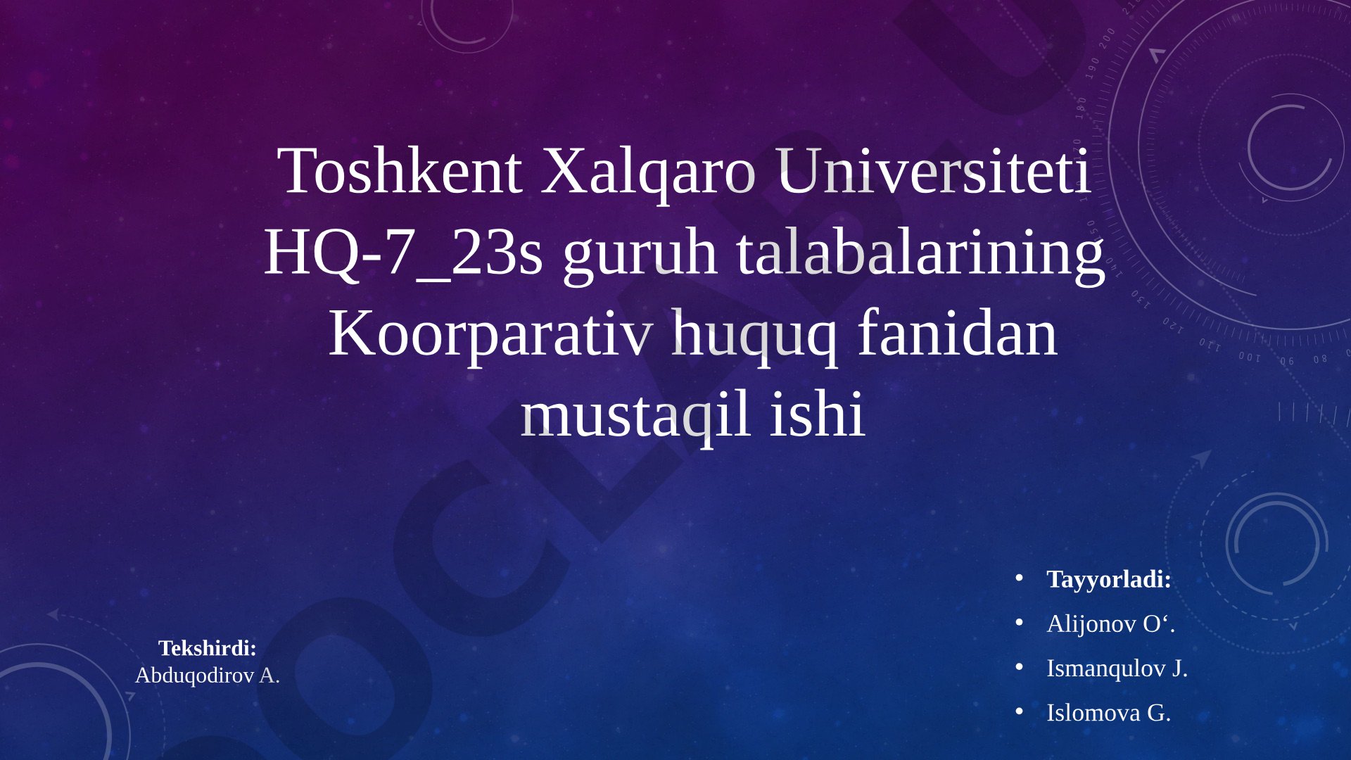 MChJning tashkil etilishi va ustav kapitali