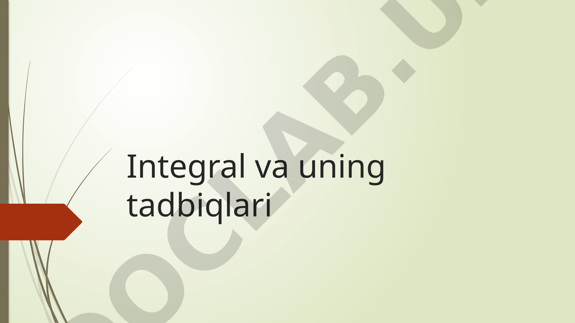 Integral va uning tadbiqlari