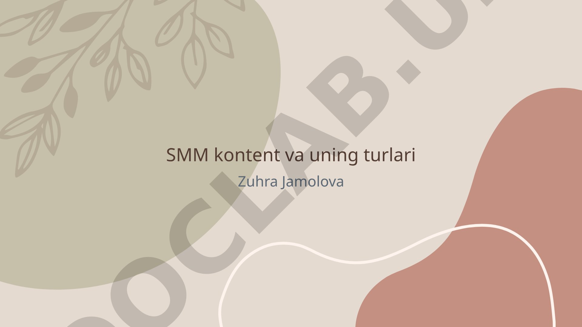 SMM kontent va uning turlari