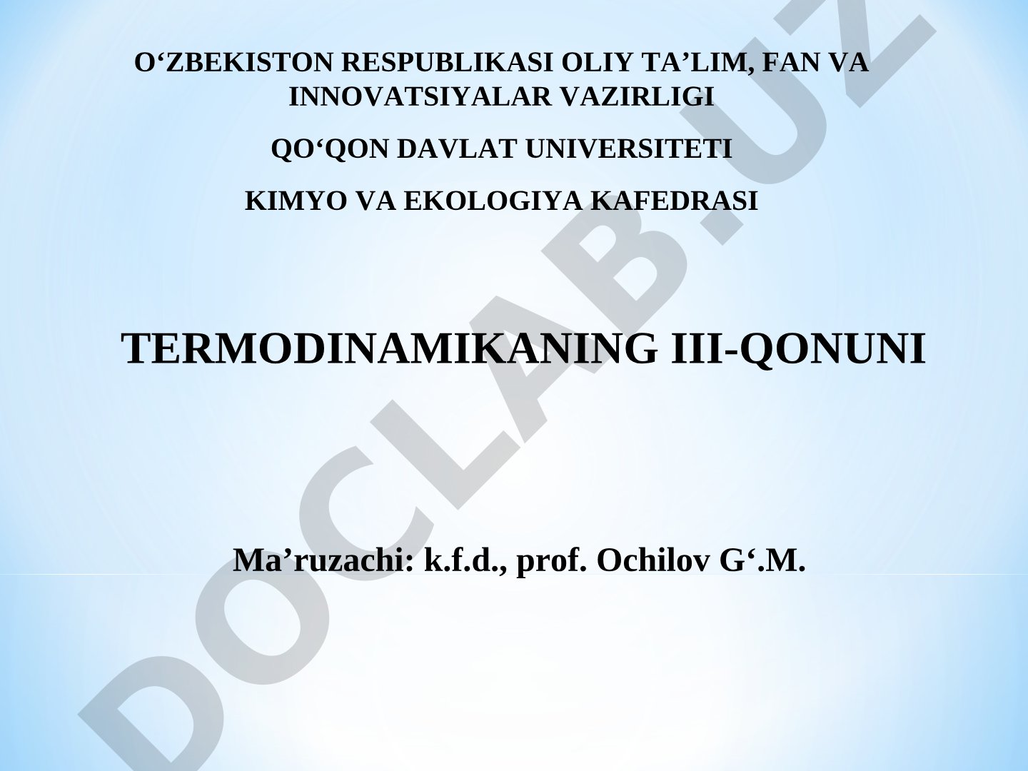 Termodinamikaning III-qonuni