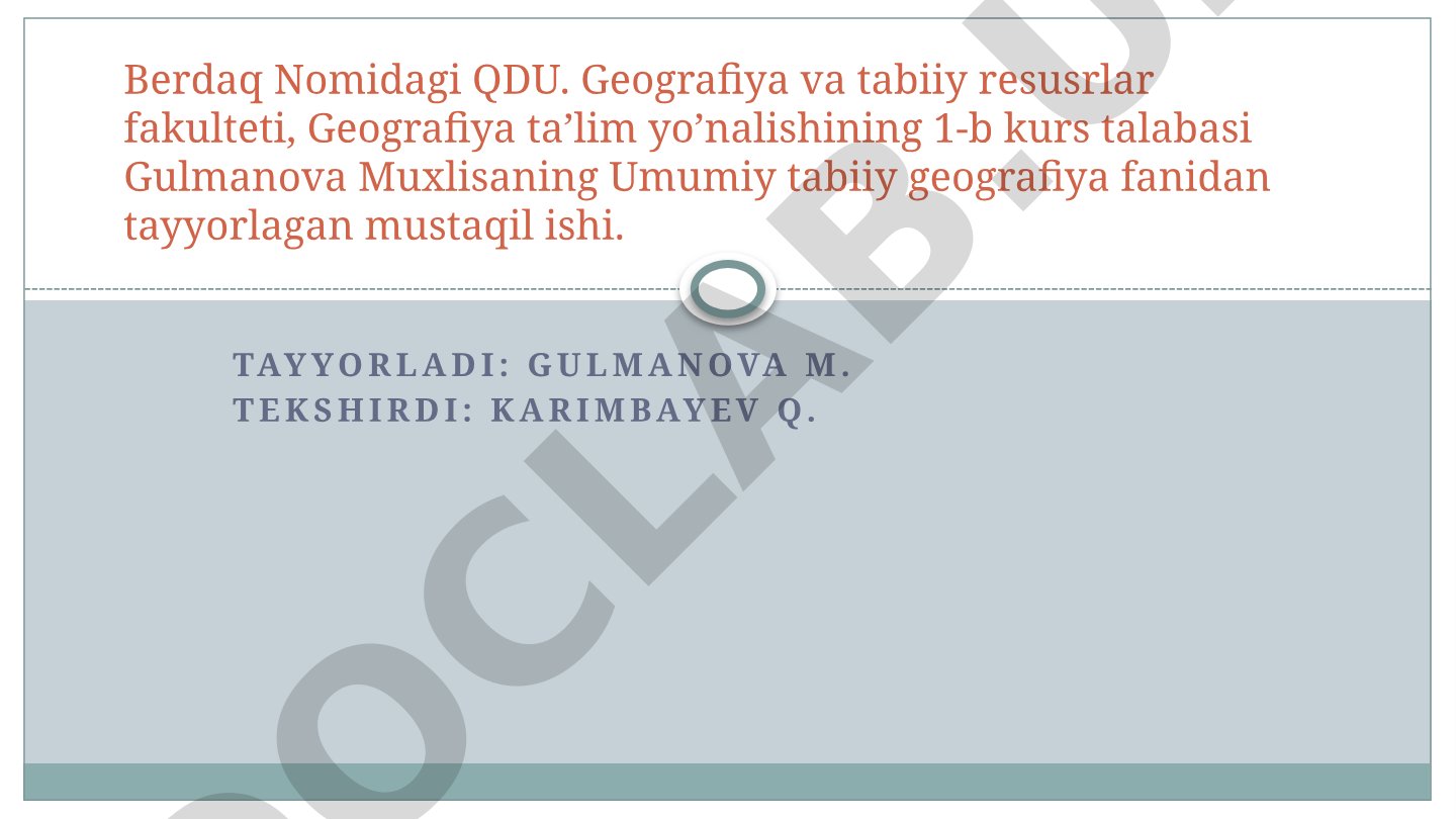 Iqlim. Uni hosil qiluvchi omillar. Iqlim mintaqalari.