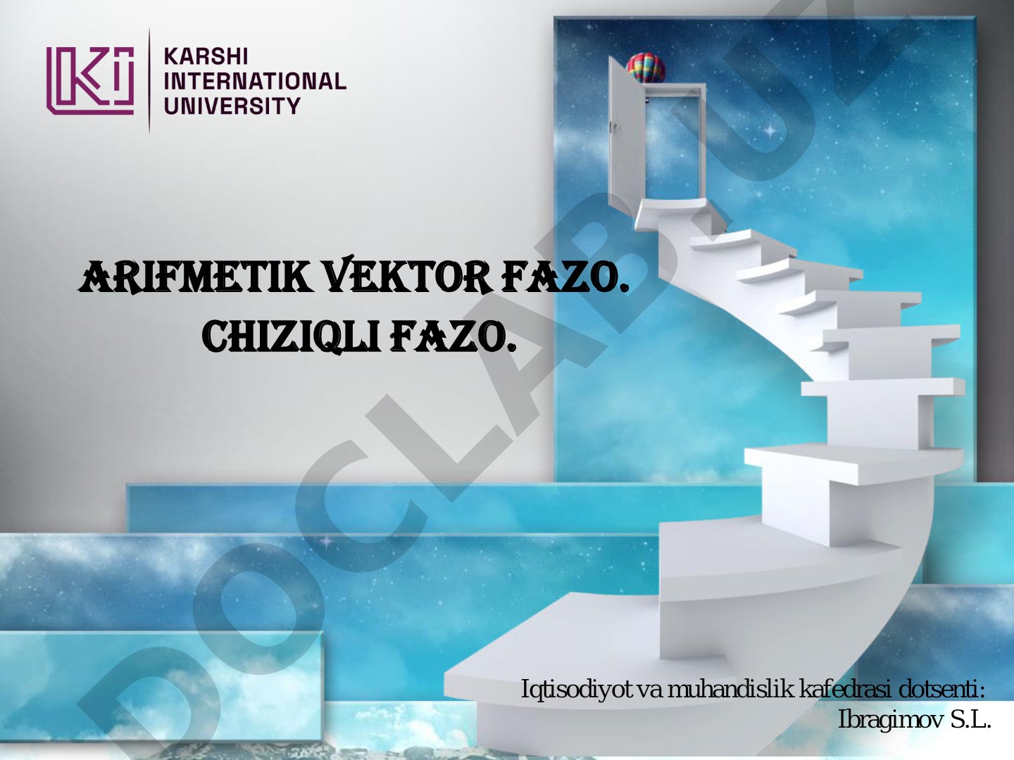 Arifmetik vektor fazo. Chiziqli fazo