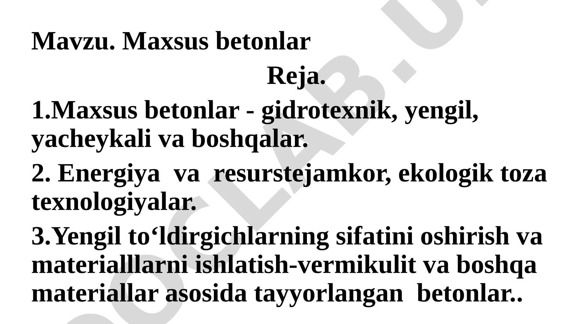 Maxsus betonlar