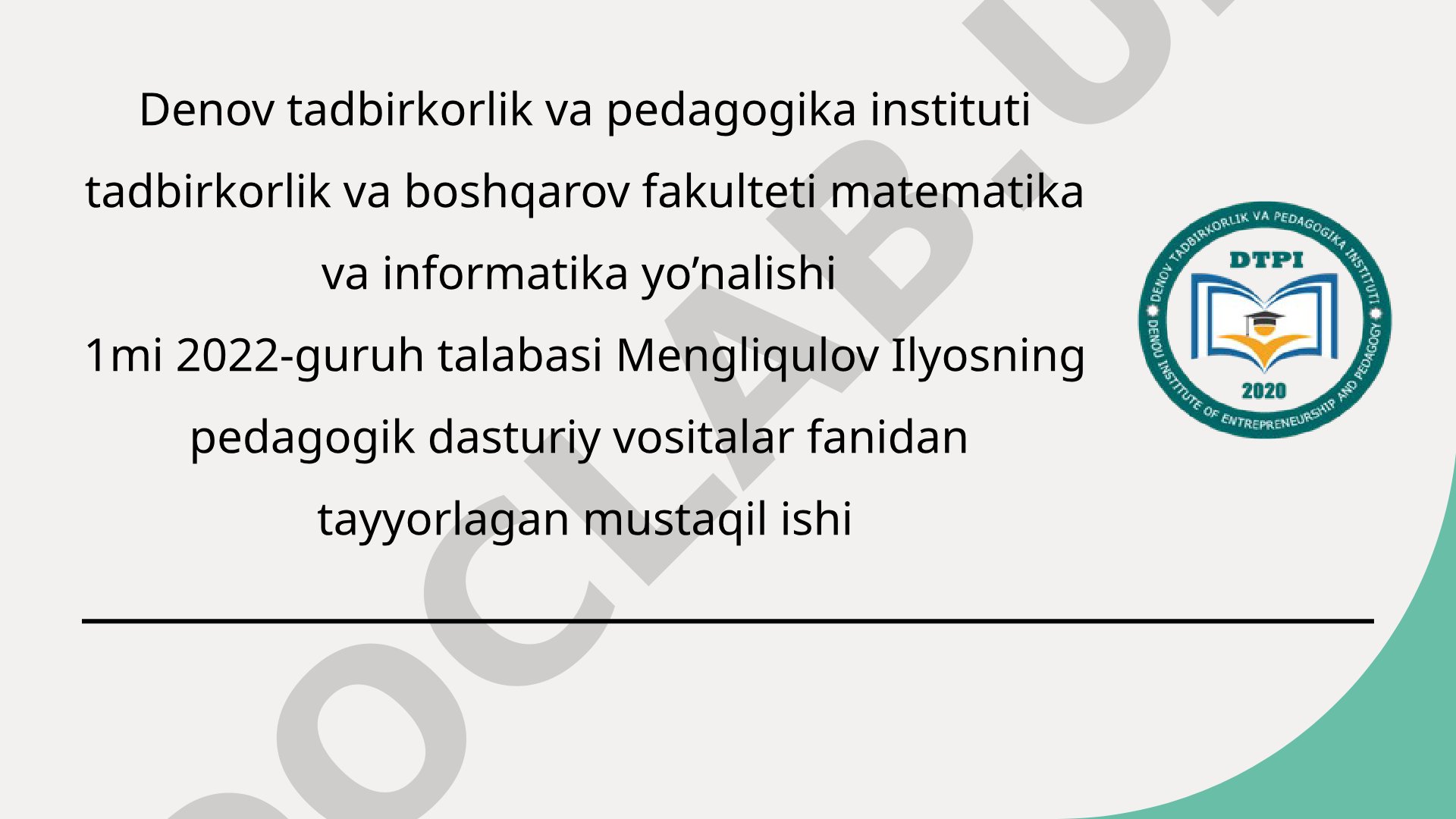 Moodle tizimida o'quv materiallarini joylashtirish