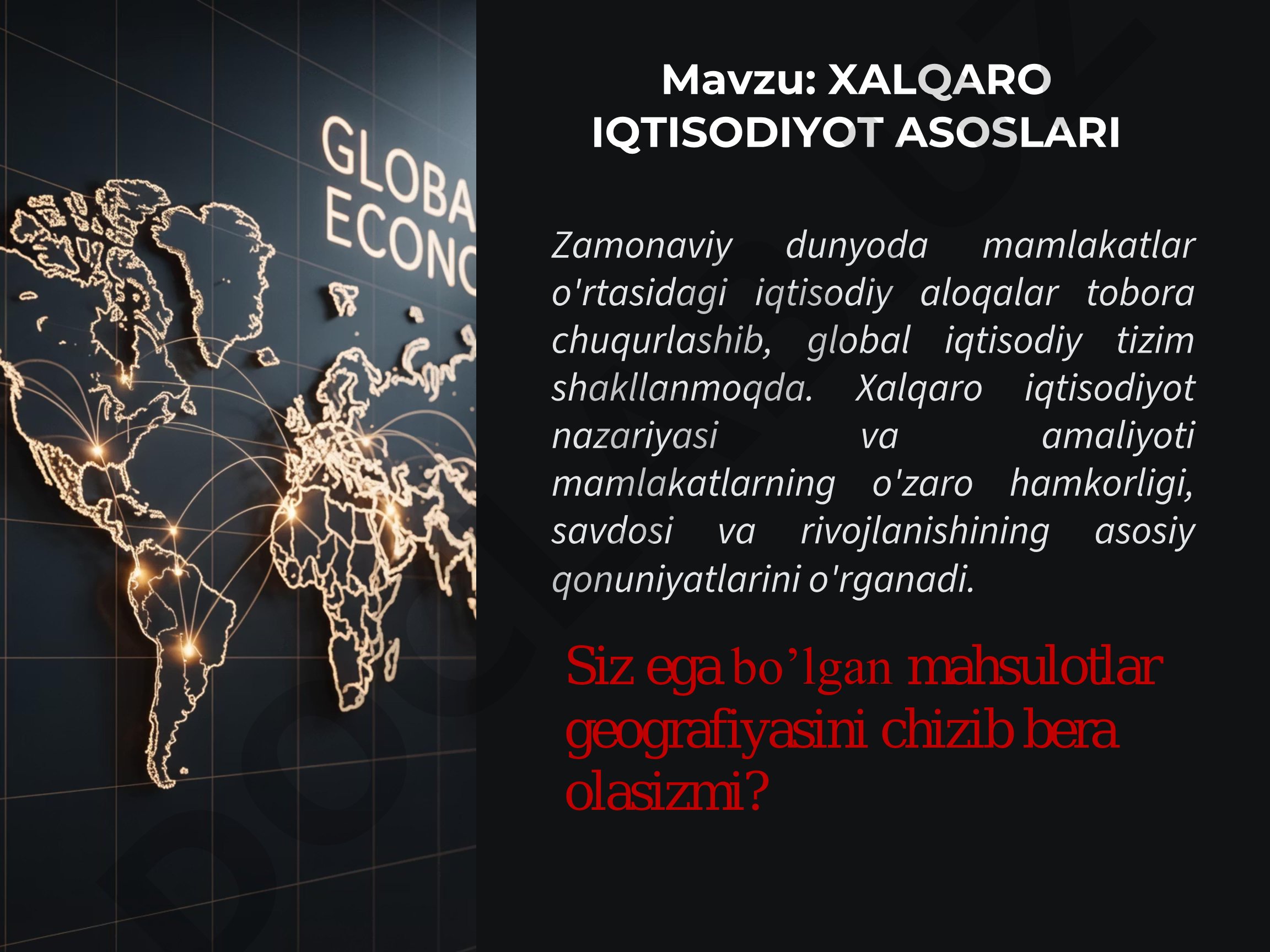 XALQARO IQTISODIYOT ASOSLARI