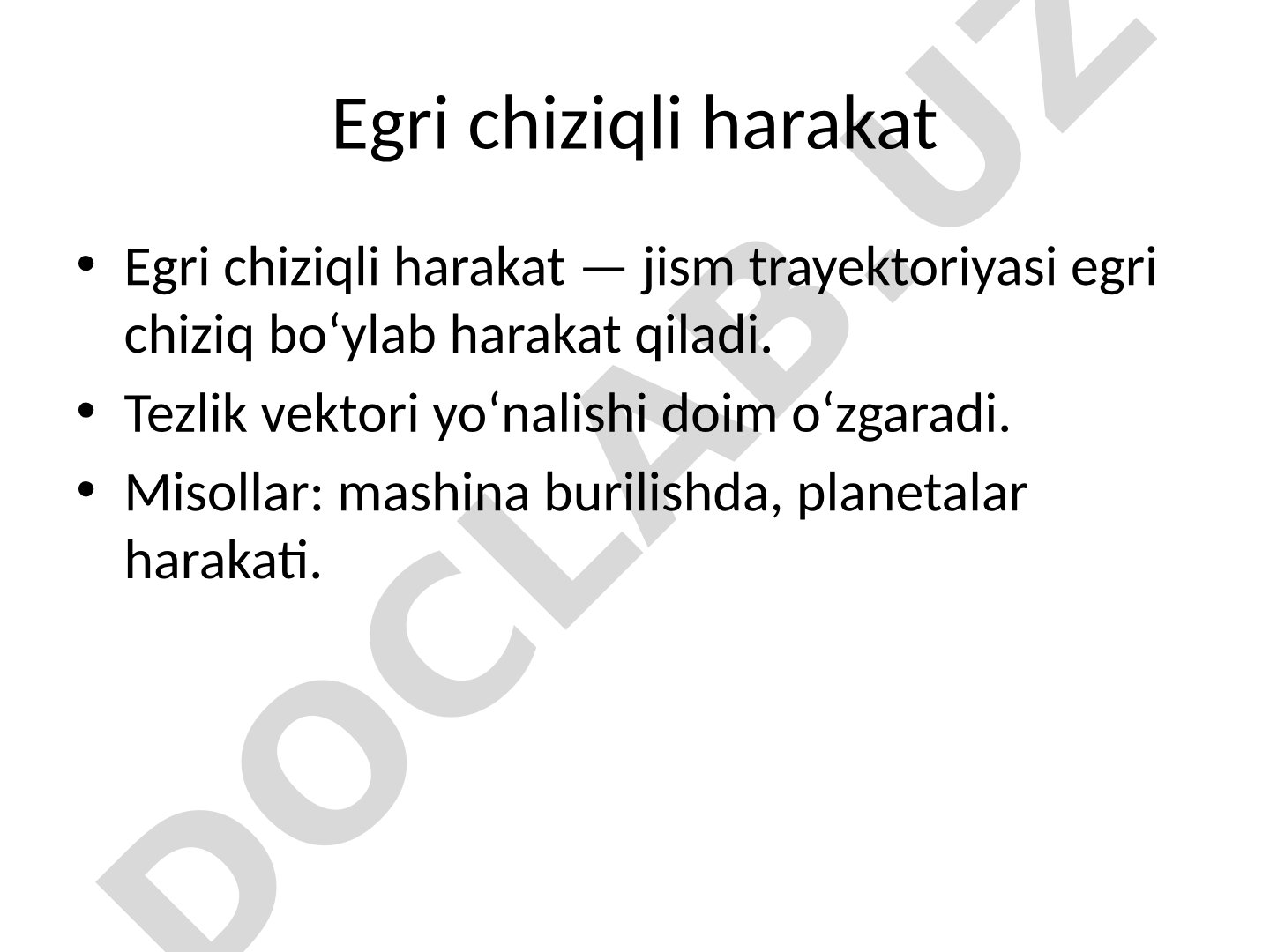 Egri chiziqli harakat