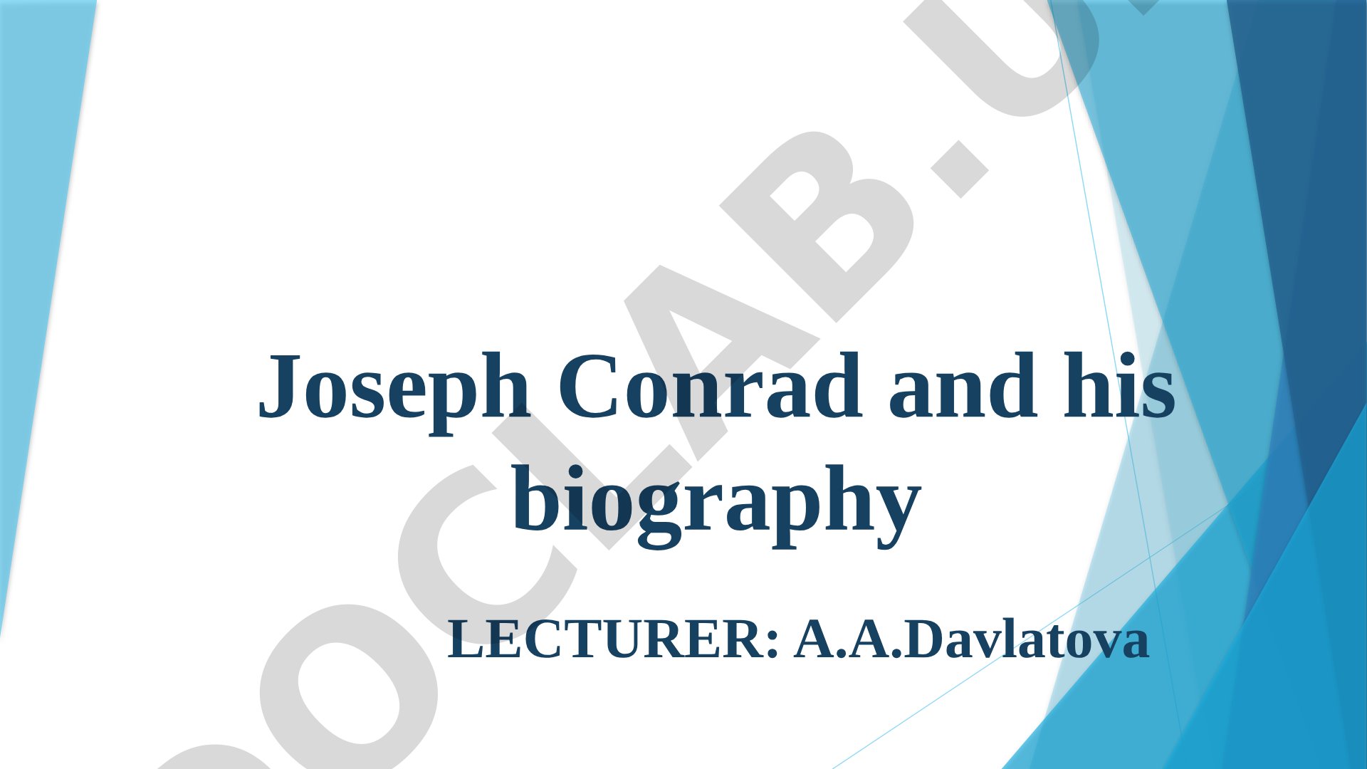 Joseph Conrad and his biography