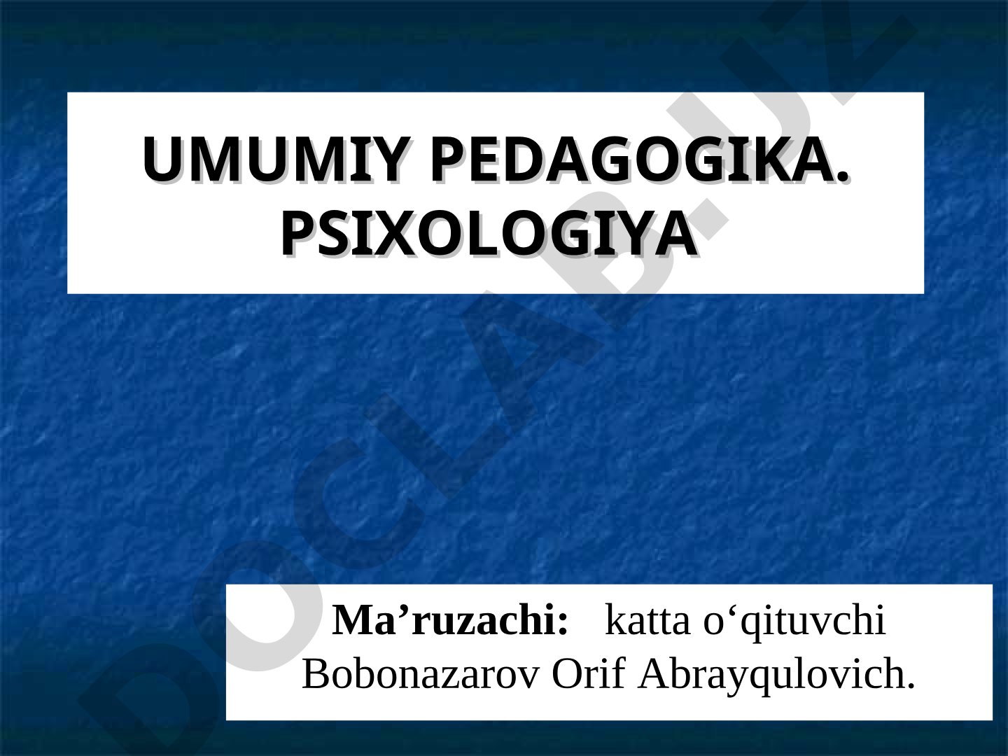 Ijtimoiy pedagogika asoslari