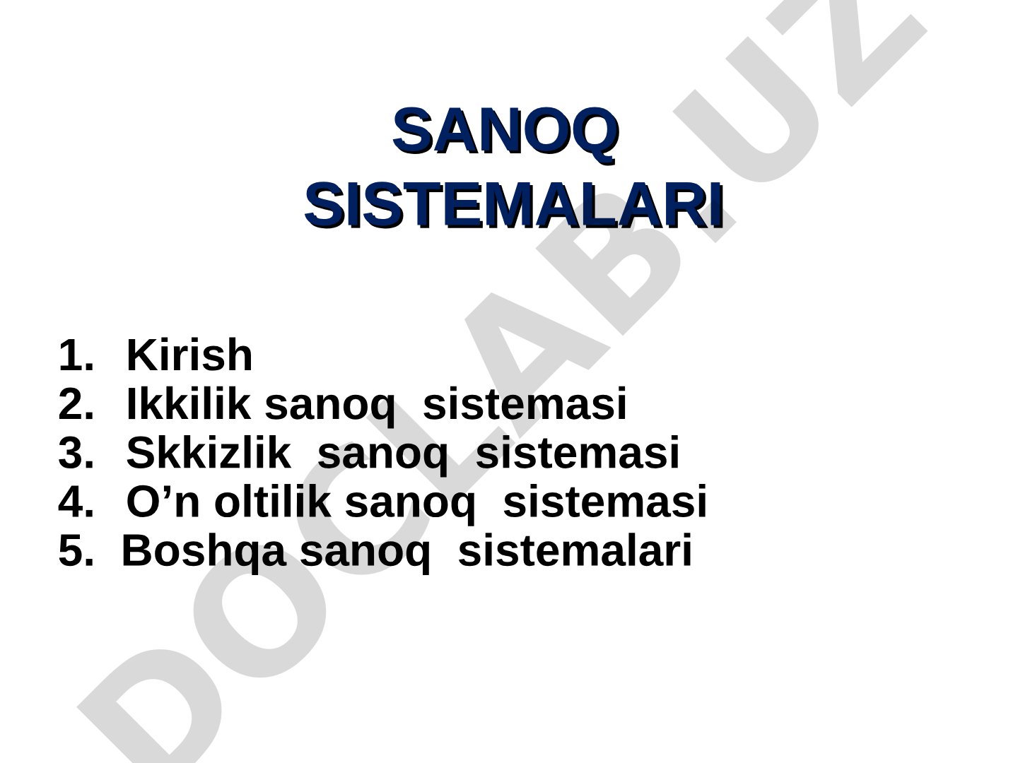 Sanoq sistemalari