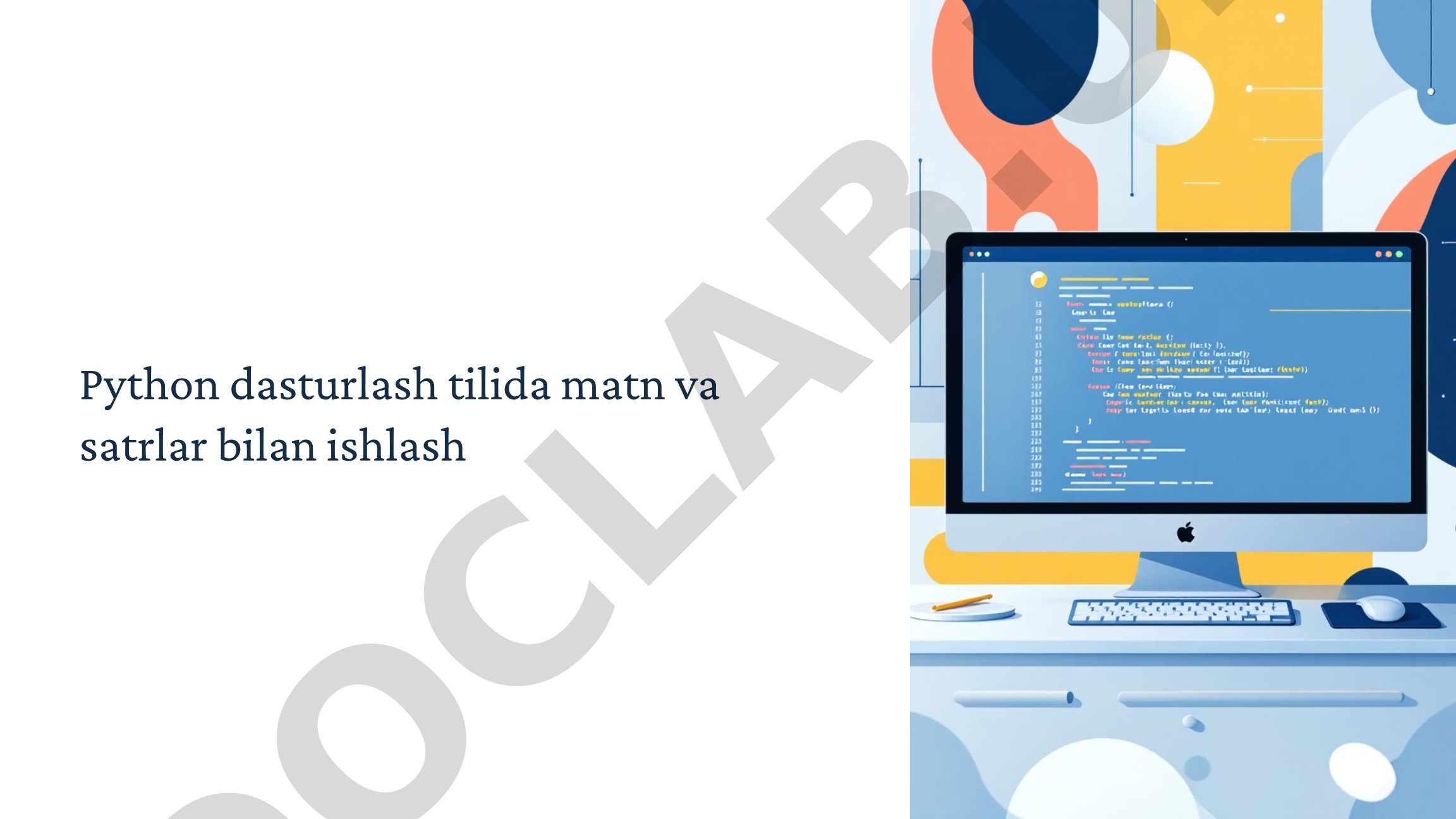 Python dasturlash tilida matn va satrlar bilan ishlash