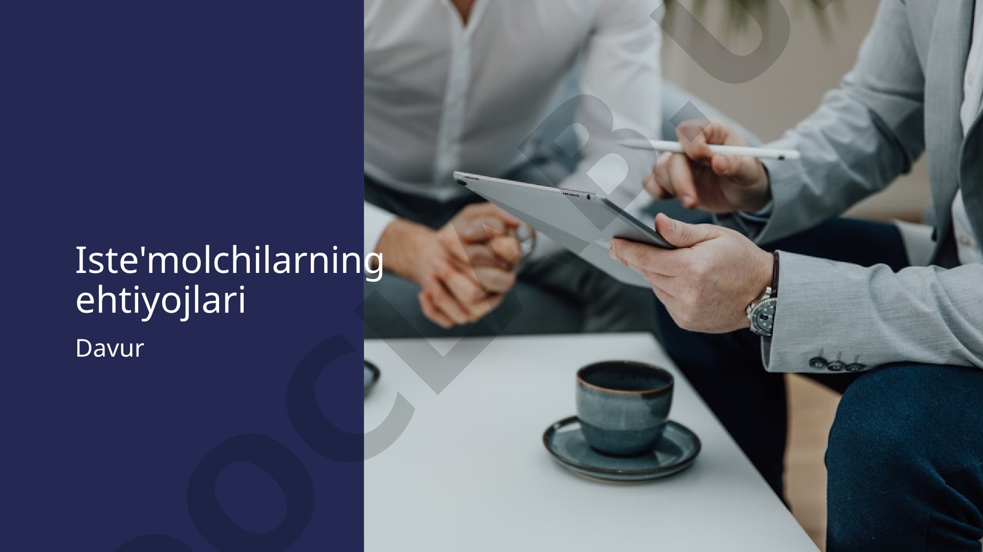 Iste'molchilarning ehtiyojlari tahlili