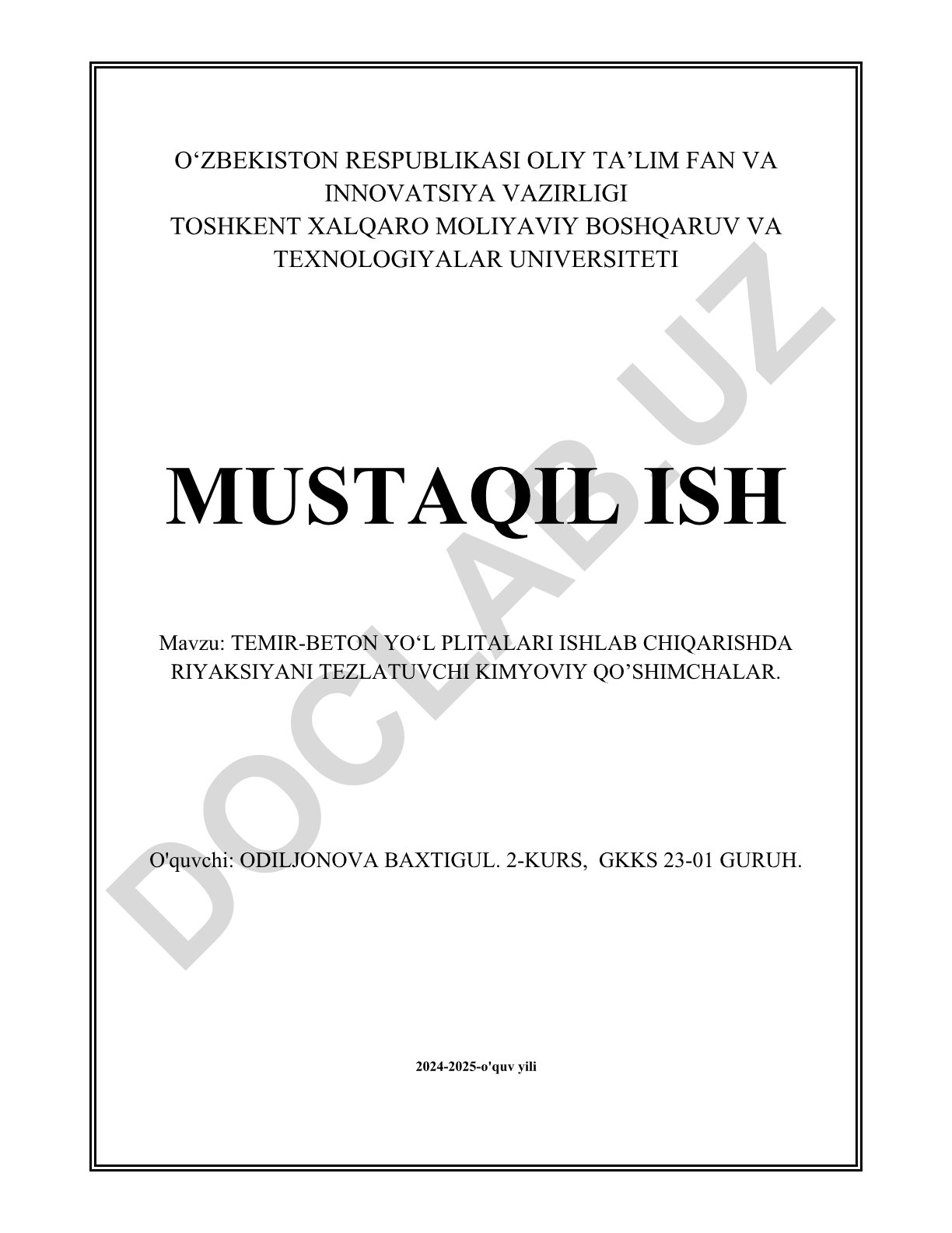 Temir-beton yo'l plitalari ishlab chiqarishda riyaksiyani tezlatuvchi kimyoviy qo'shimchalar