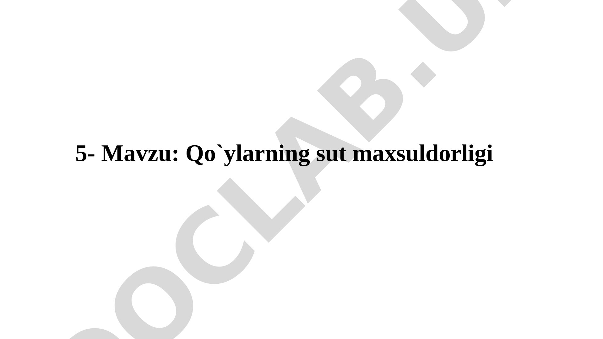 Qo`ylarning sut maxsuldorligi