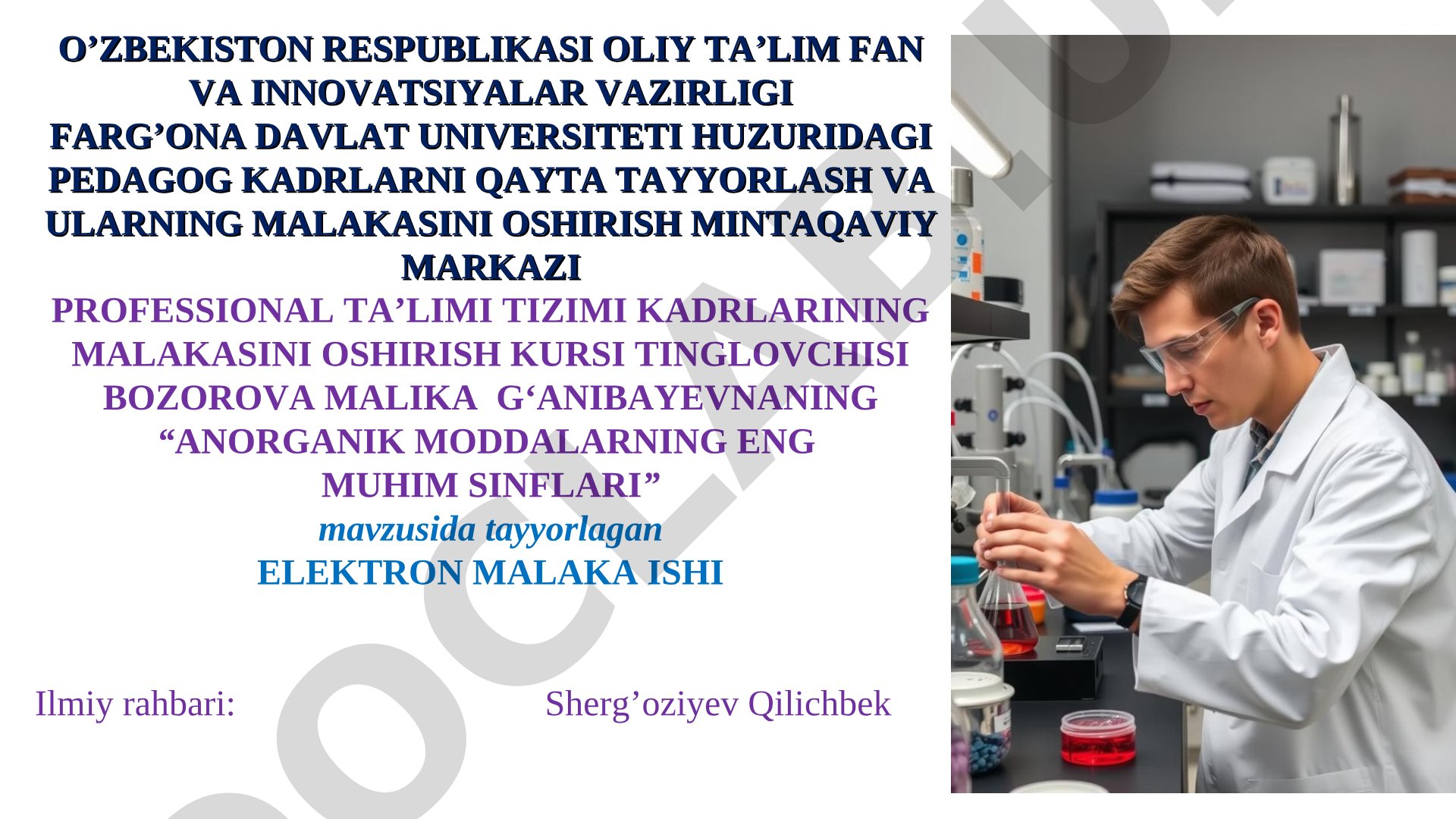 Anorganik moddalarning eng muhim sinflari
