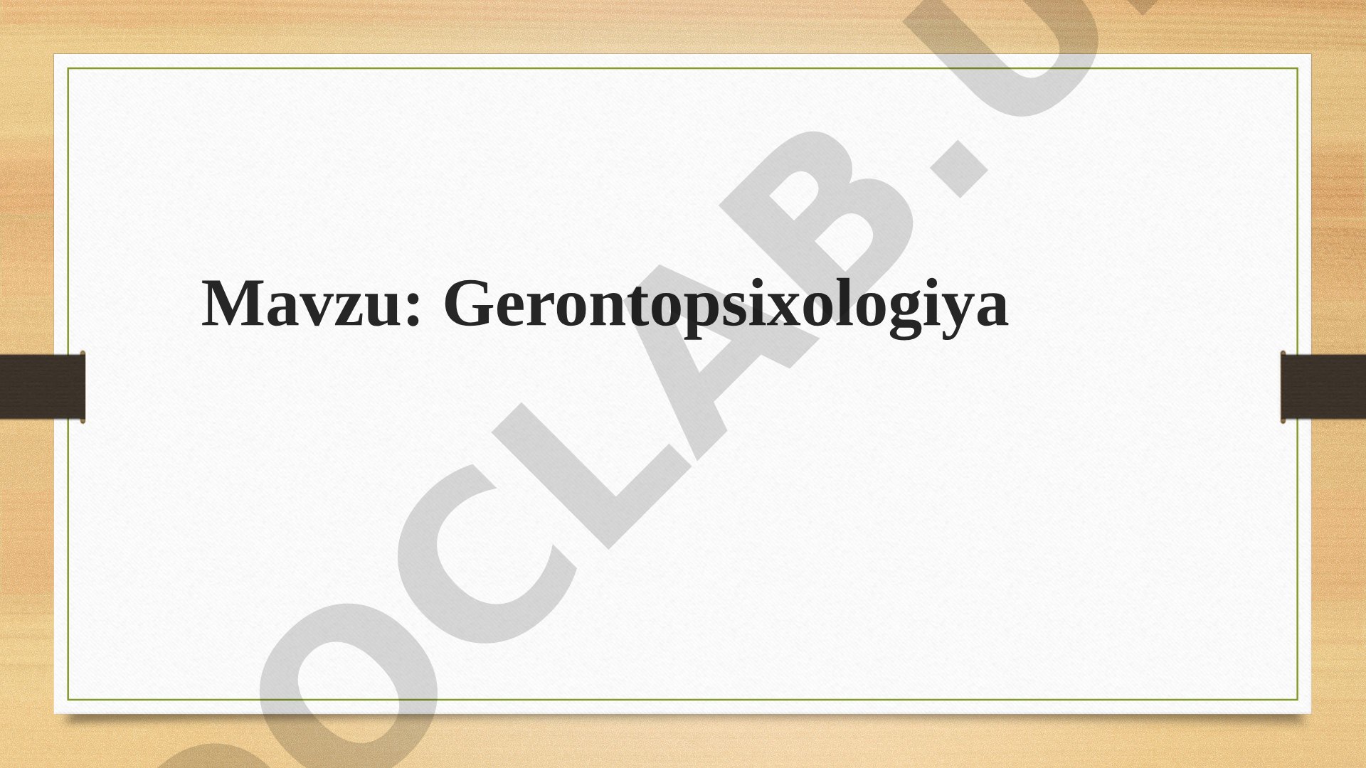 Gerontopsixologiya
