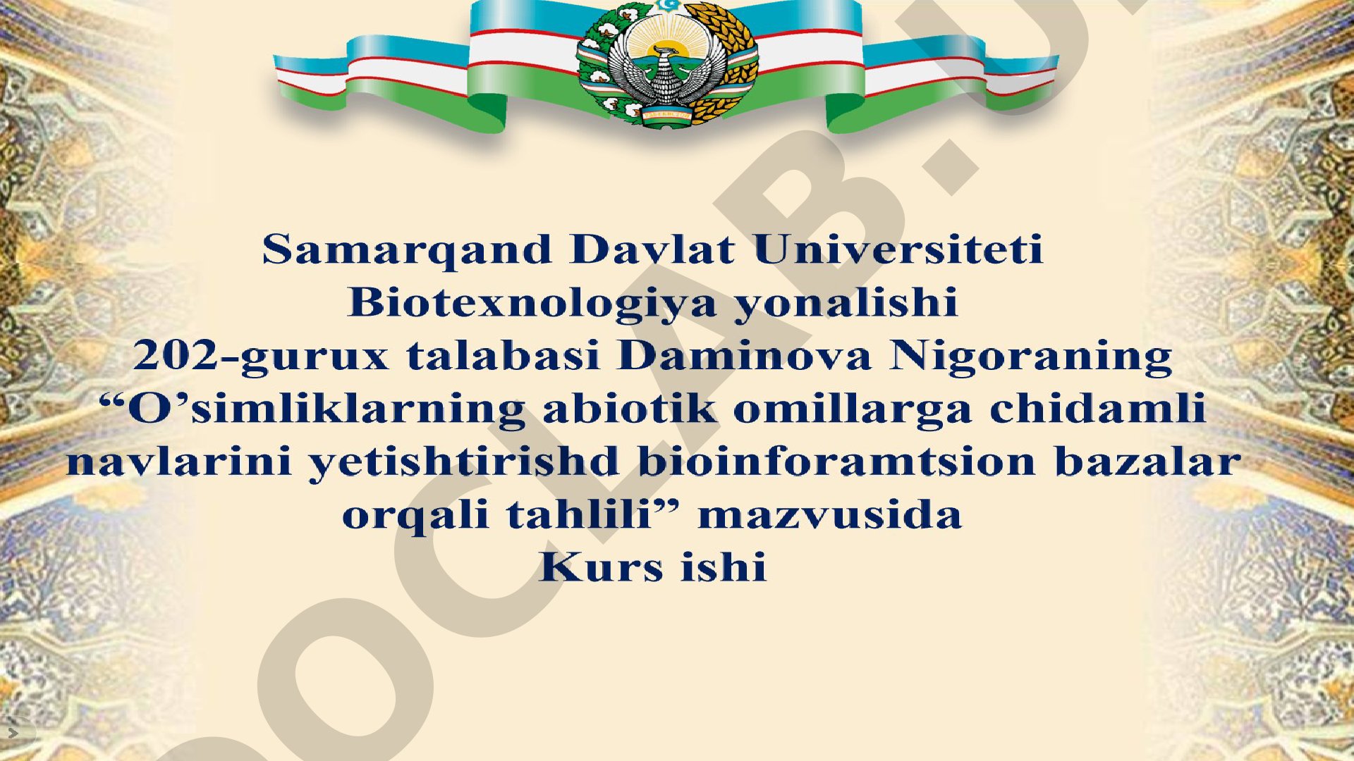 Abiotik stress va bioinformatika bazalari