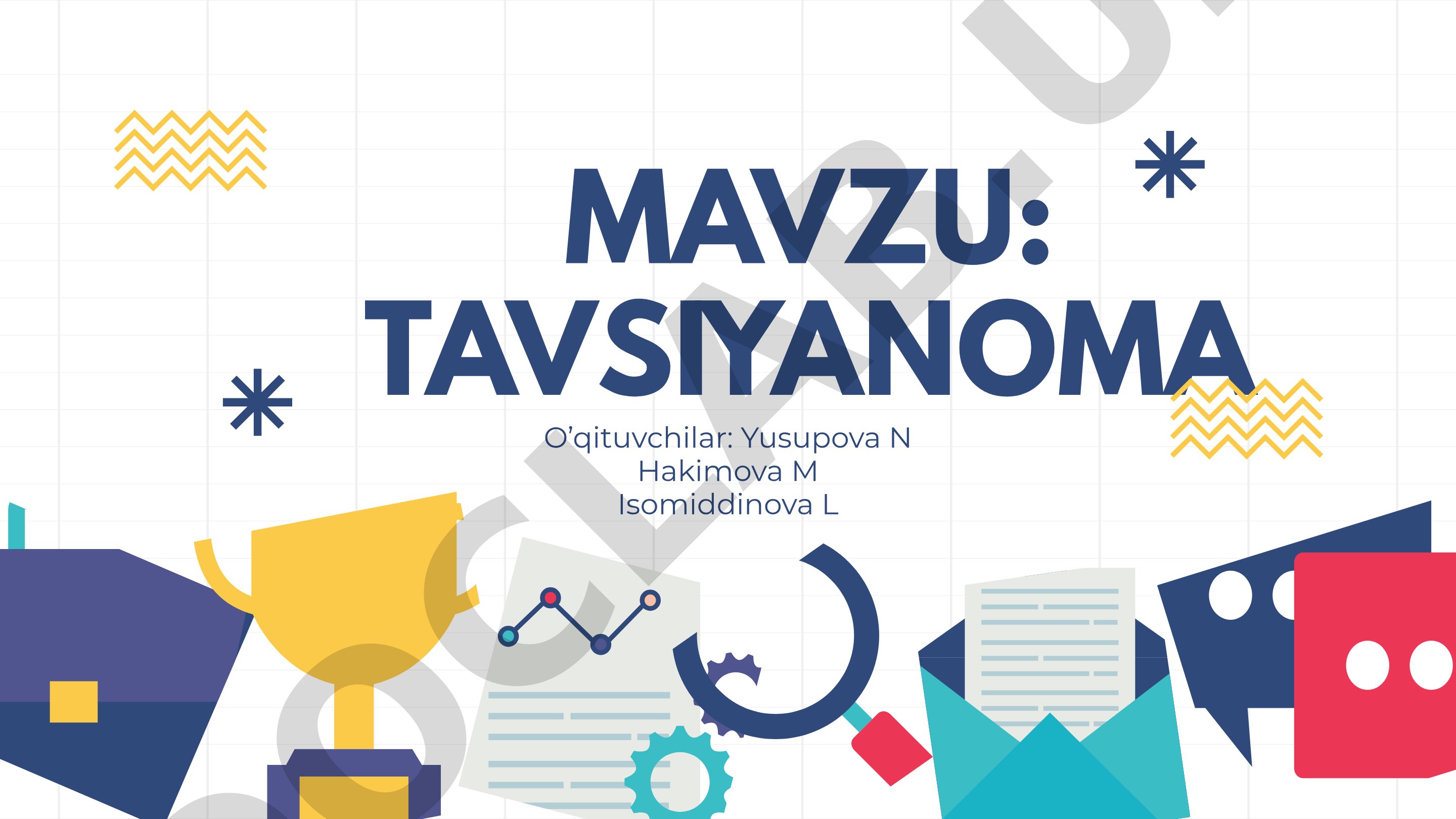 Tavsiyanoma tushunchasi, turlari, yozish qoidalari va namunasi haqida taqdimot