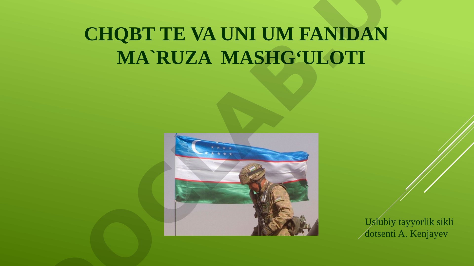 O‘zbekiston Respublikasining Mudofaa to‘g‘risidagi qonunining umumiy qoidalar va asosiy vazifalari