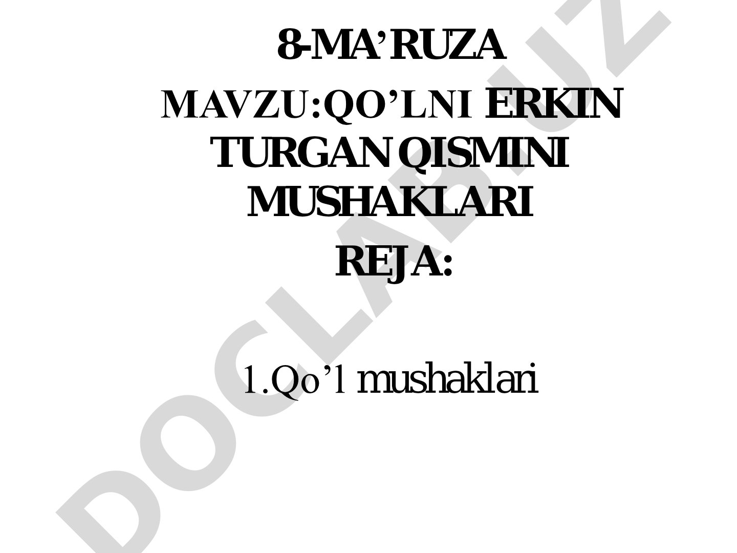 Qo‘lni erkin turgan qismini mushaklari