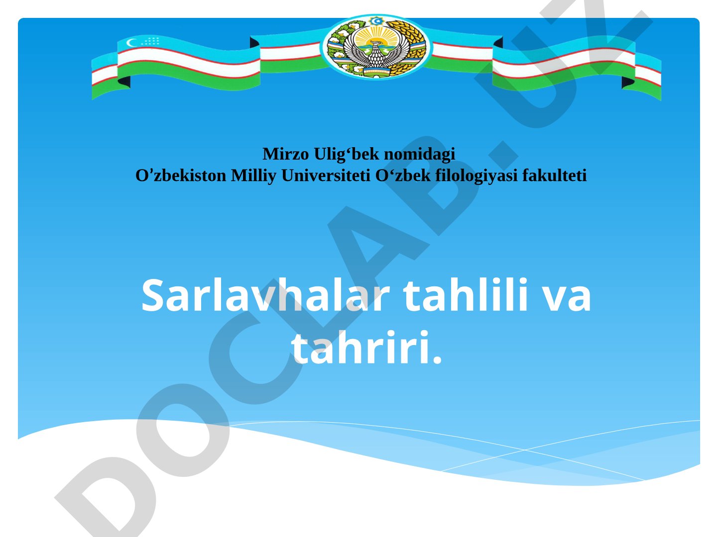 Sarlavhalar tahlili va tahriri